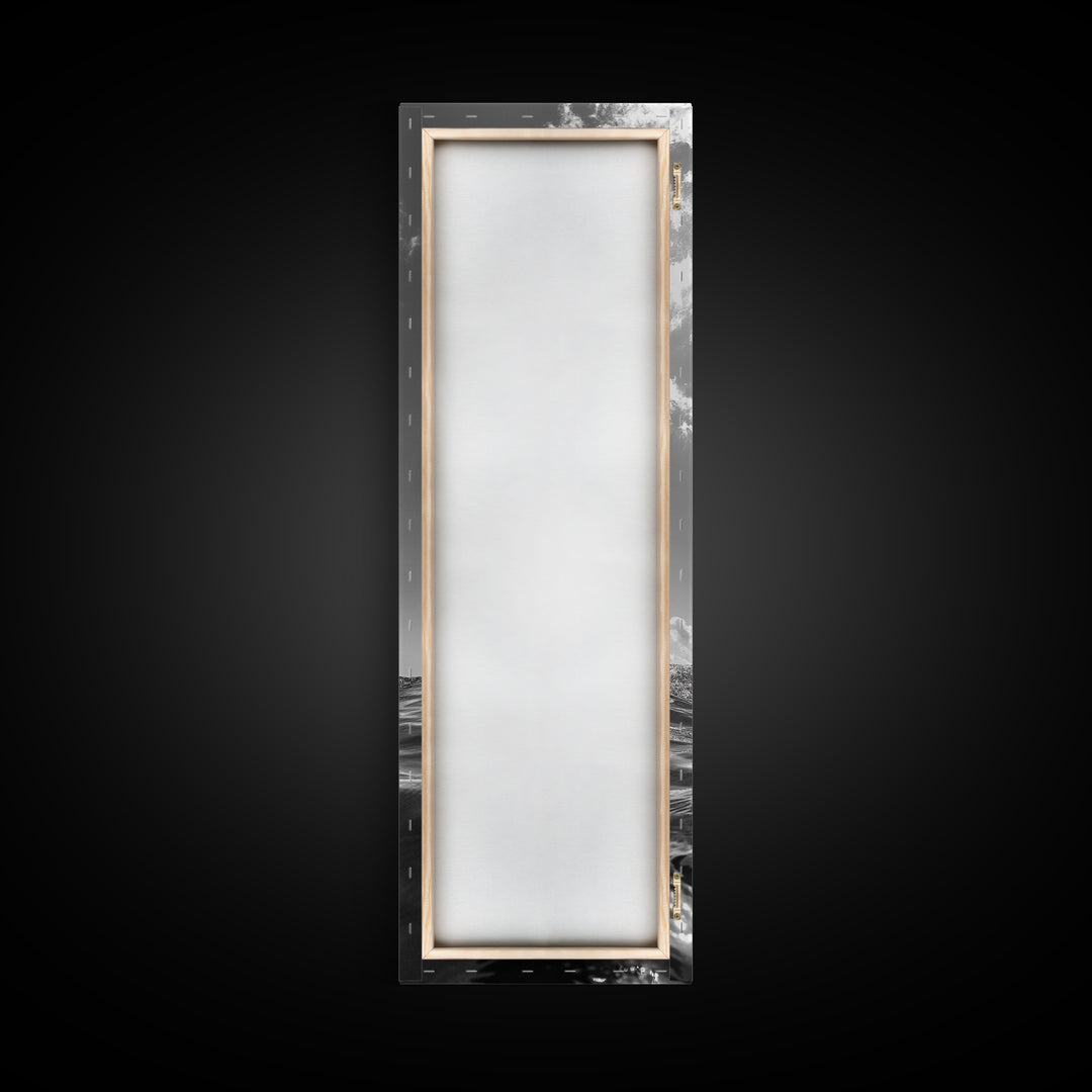 Dolphin Splash, Ocean Play, Marine Wildlife, Canvas Print, Coastal Bathroom Wall Art, Animal Lover Decor, Minimalist Ocean Scene