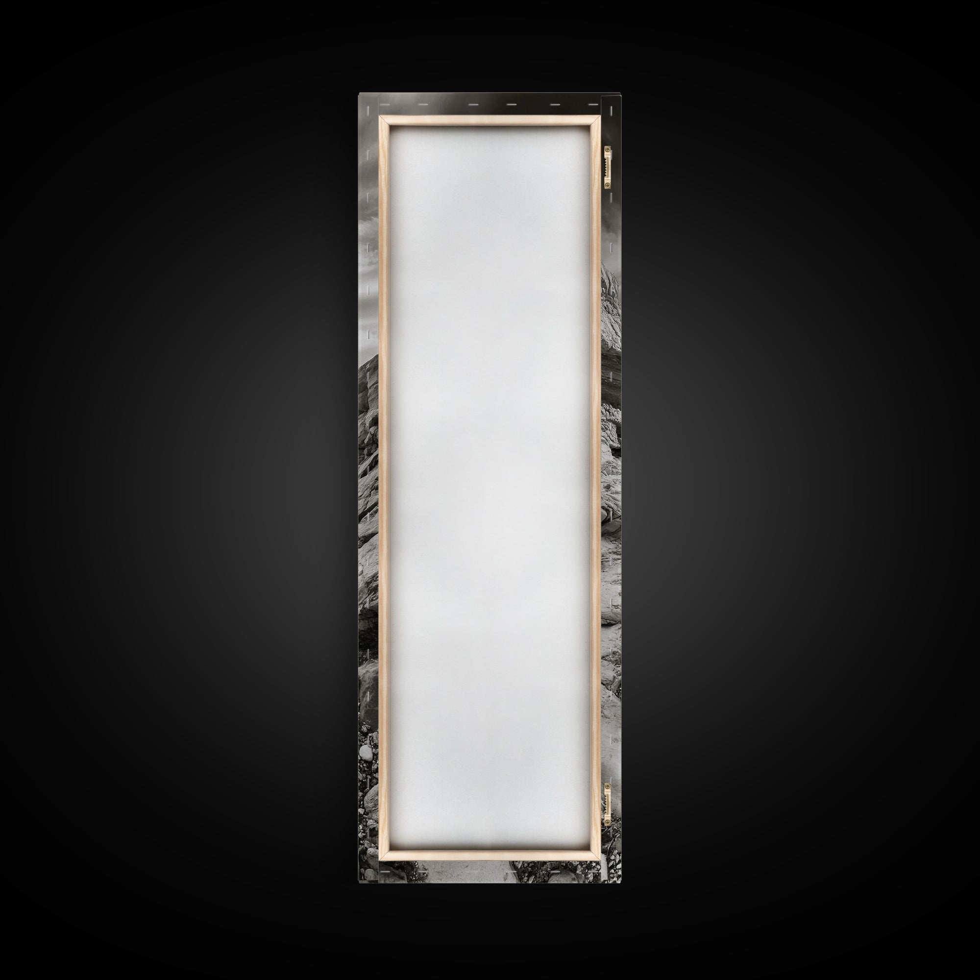 Rocky Coast Path, Serene Ocean View, Minimalist Nature, Framed Canvas Print, Neutral Tones, Beach Art, Hallway Wall Decor, Coastal Home Vibe