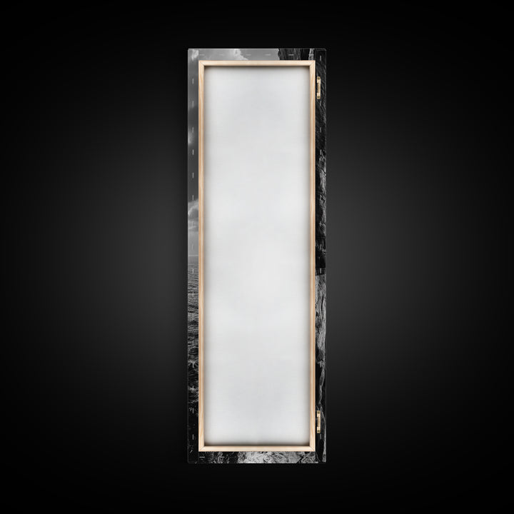 Cliff Edge, Ocean Depth, Moody Seascape, Framed Canvas Print, Coastal Wall Art, Black and White Photography, Office or Study Decor