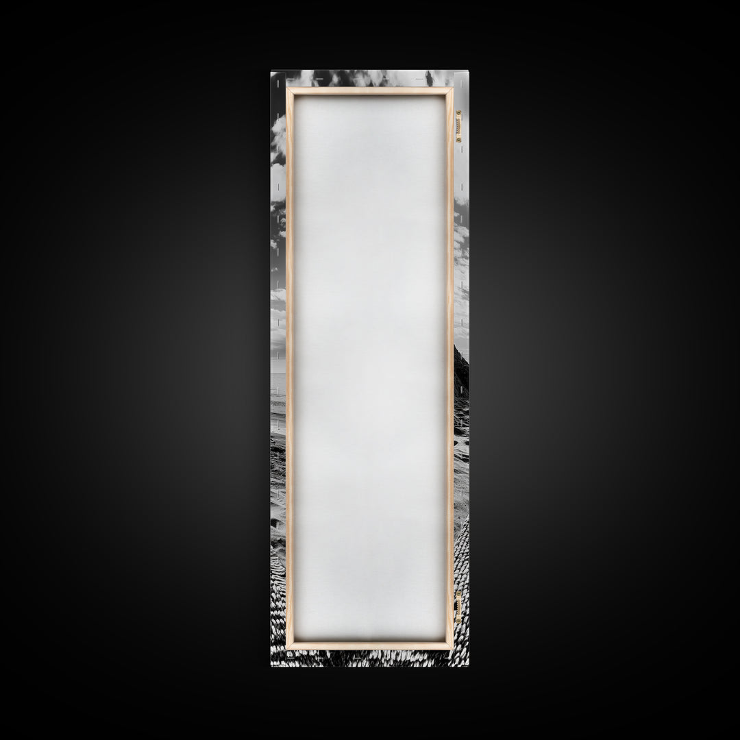 Beach Tapestry, Peaceful Shoreline, Boho Coastal, Framed Canvas Print, Yoga Room Wall Art, Neutral Beach Decor, Relaxing Home Vibe