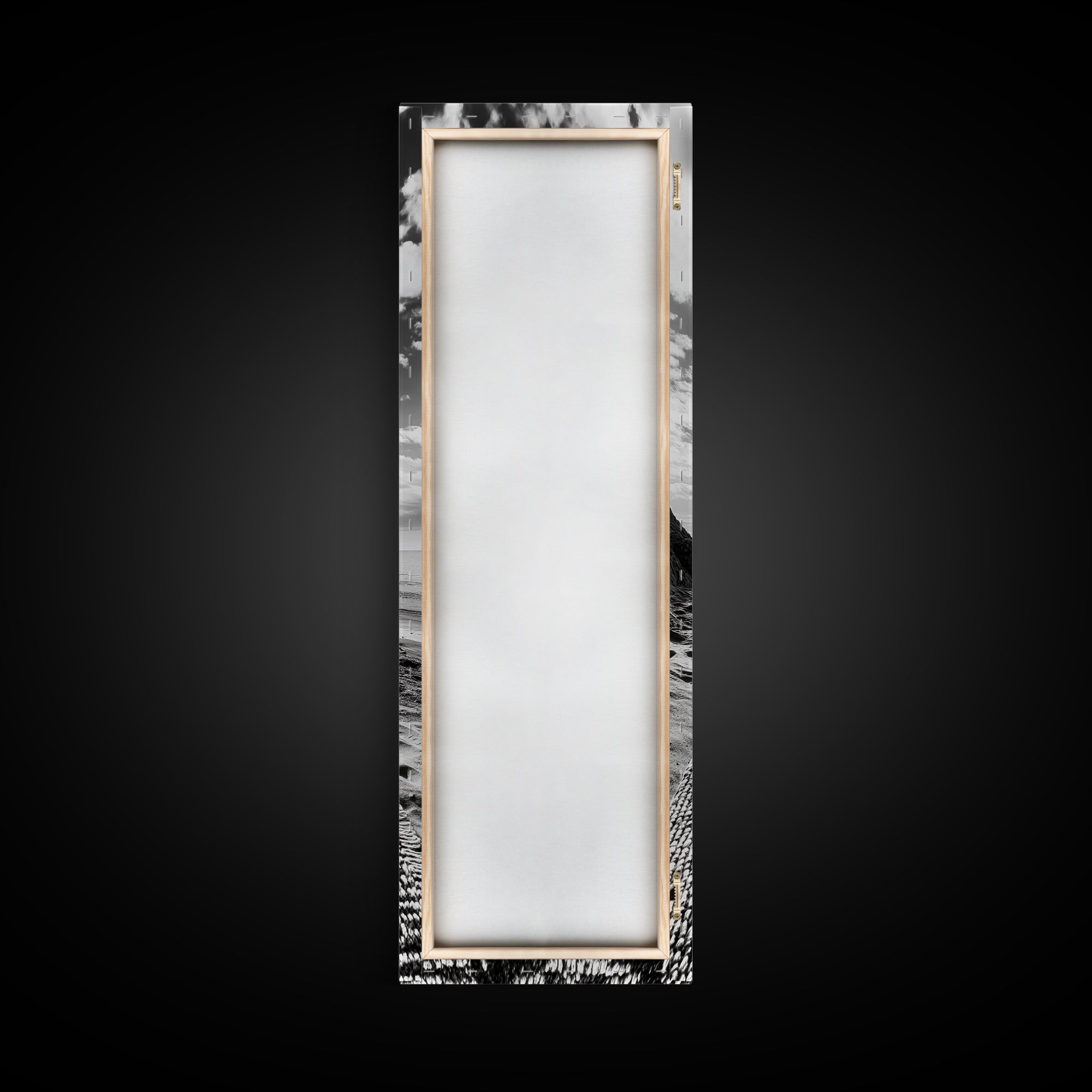 Beach Tapestry, Peaceful Shoreline, Boho Coastal, Framed Canvas Print, Yoga Room Wall Art, Neutral Beach Decor, Relaxing Home Vibe