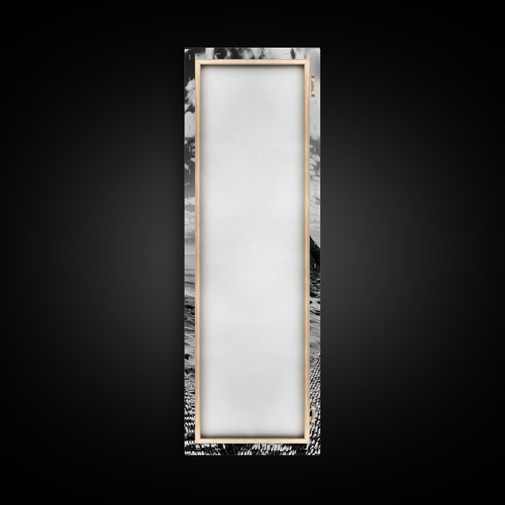 Beach Tapestry, Peaceful Shoreline, Boho Coastal, Framed Canvas Print, Yoga Room Wall Art, Neutral Beach Decor, Relaxing Home Vibe