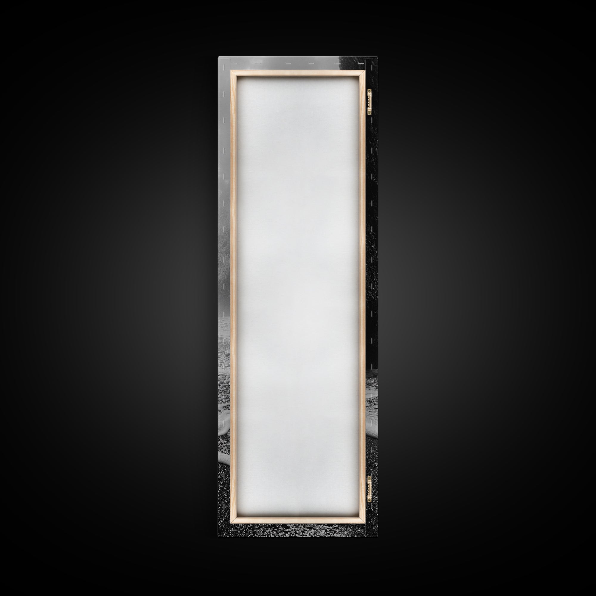 Coastal Rocks, Ocean Mist, Dreamy Seascape, Monochrome Coastline, Nature Photography Canvas Print, Moody Living Room Wall Art