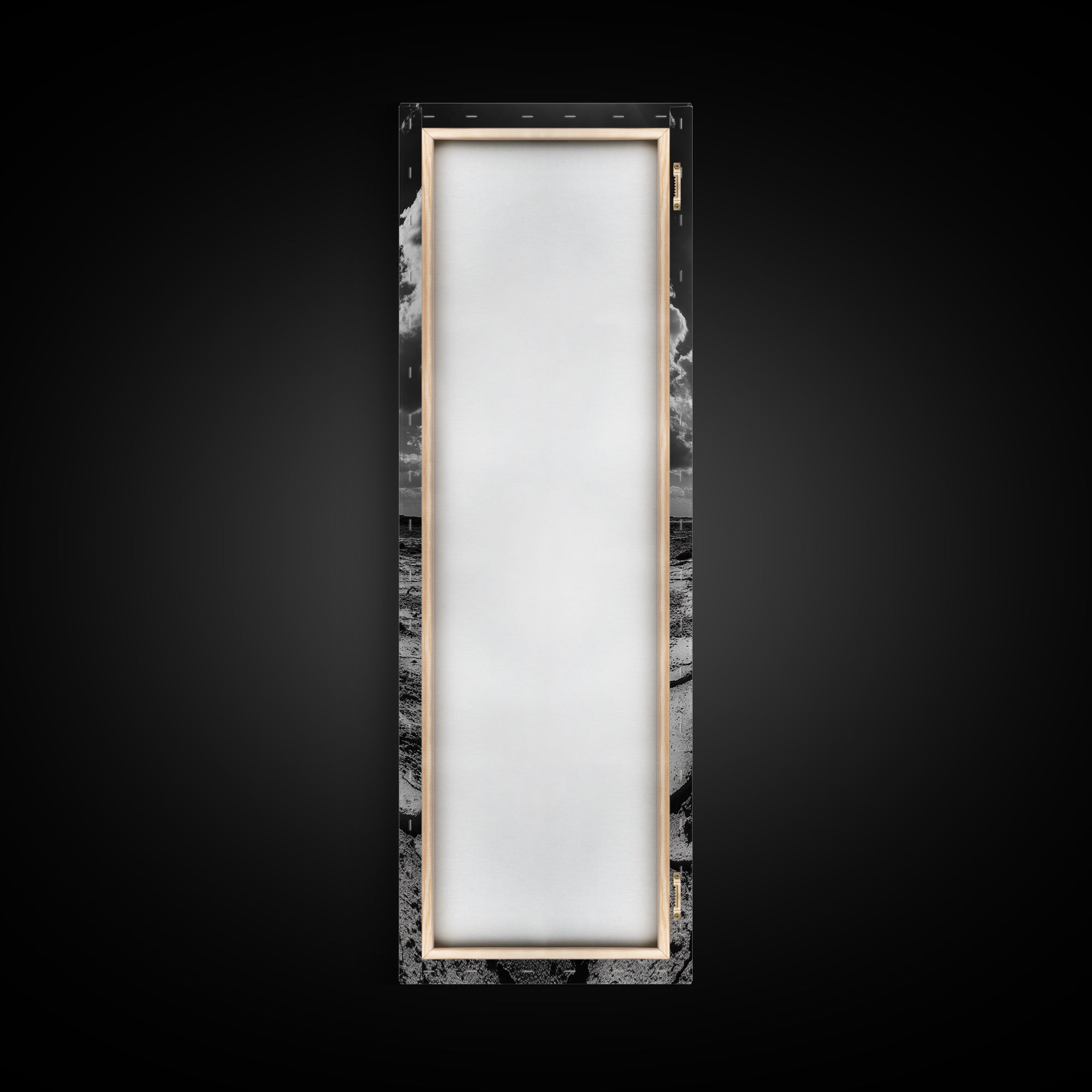 Cracked Earth, Sunburst Sky, Natural Texture, Desert Landscape, Framed Canvas Print, Rustic Decor, Earth Tone Art, Office Wall Art