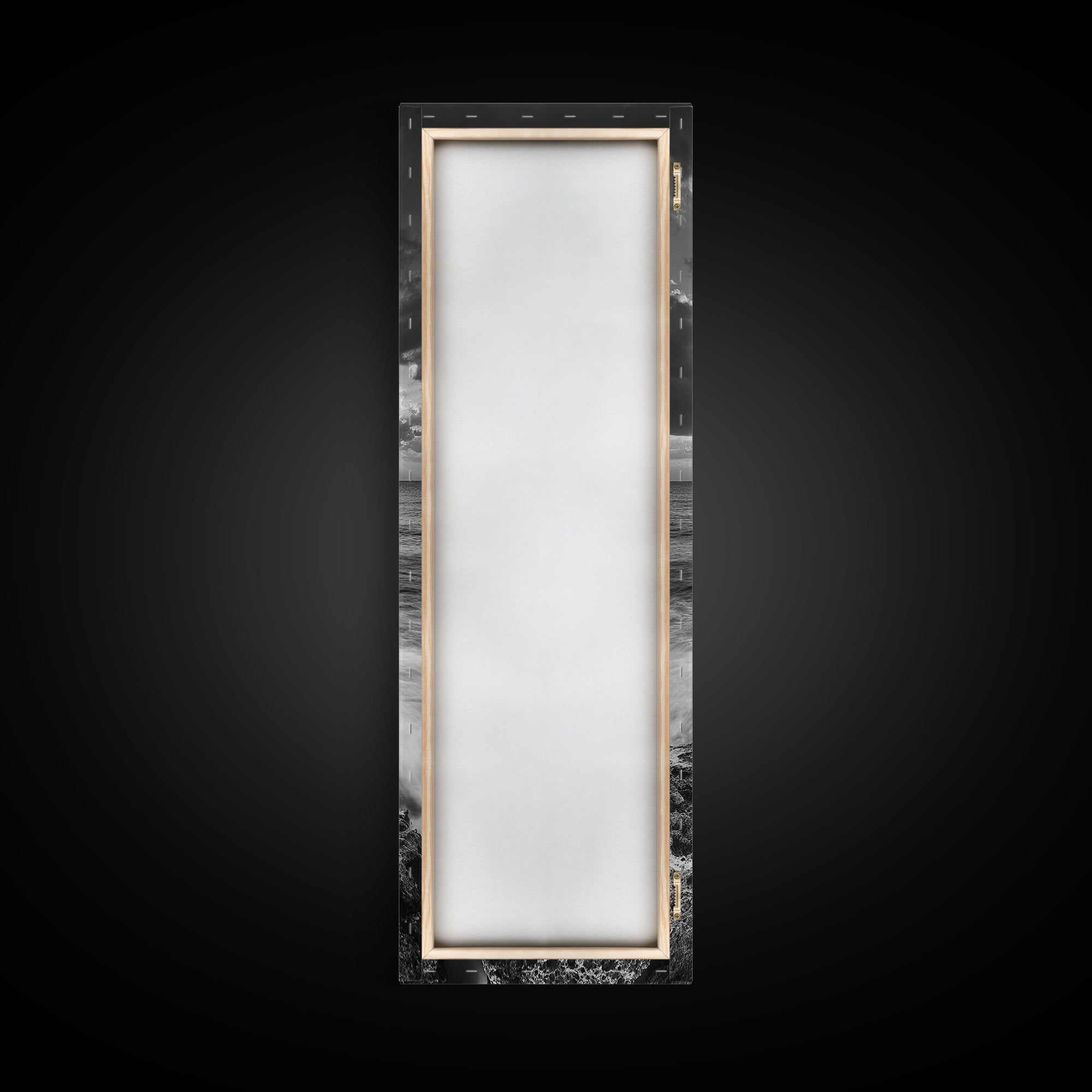 Rocky Sea, Glowing Horizon, Soft Waves, Twilight Sky, Canvas Print, Coastal Art, Living Room Wall Art, Seaside Modern Decor