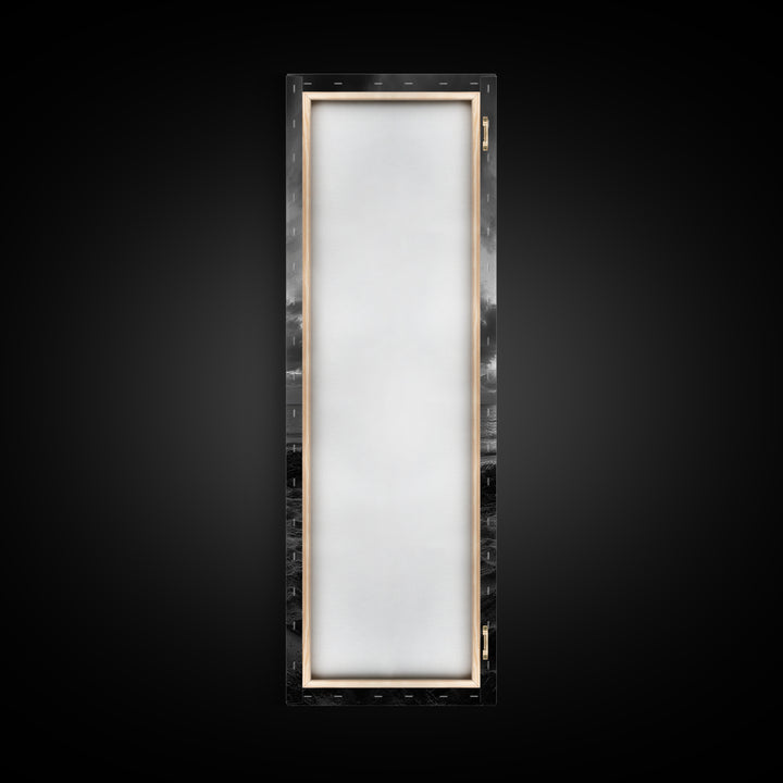 Campfire Glow Dusk, Beach Bonfire, Ocean Sunset Flame, Cozy Evening Mood, Framed Canvas Print, Fall Wall Art, Cabin Living Room Decor