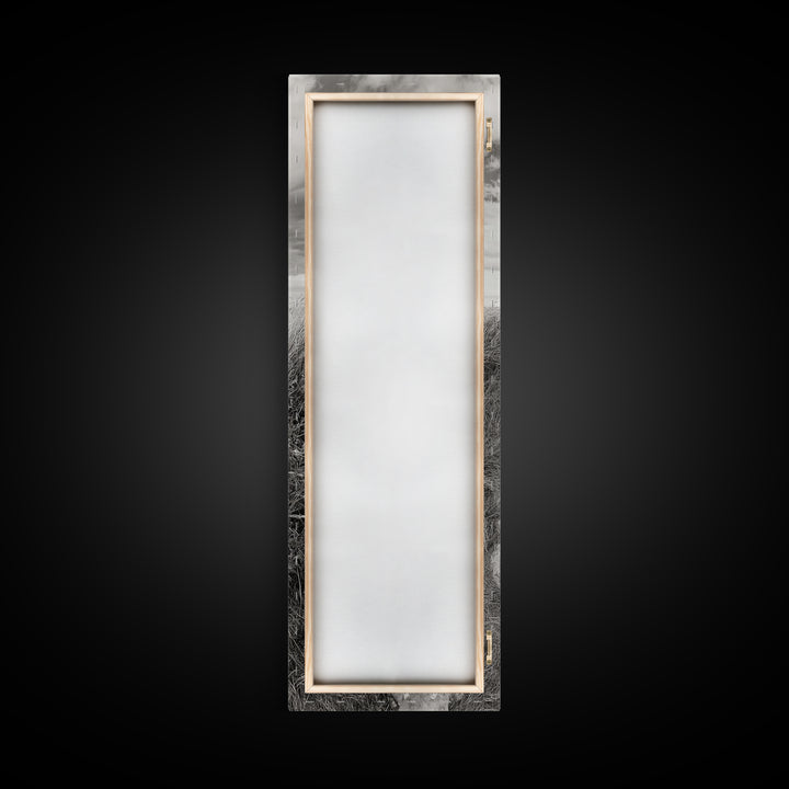 Rural Path, Weathered Stone, Grassy Trail, Framed Canvas Print, Rustic Nature Wall Art, Minimalist Entryway Decor, Autumn Landscape Art