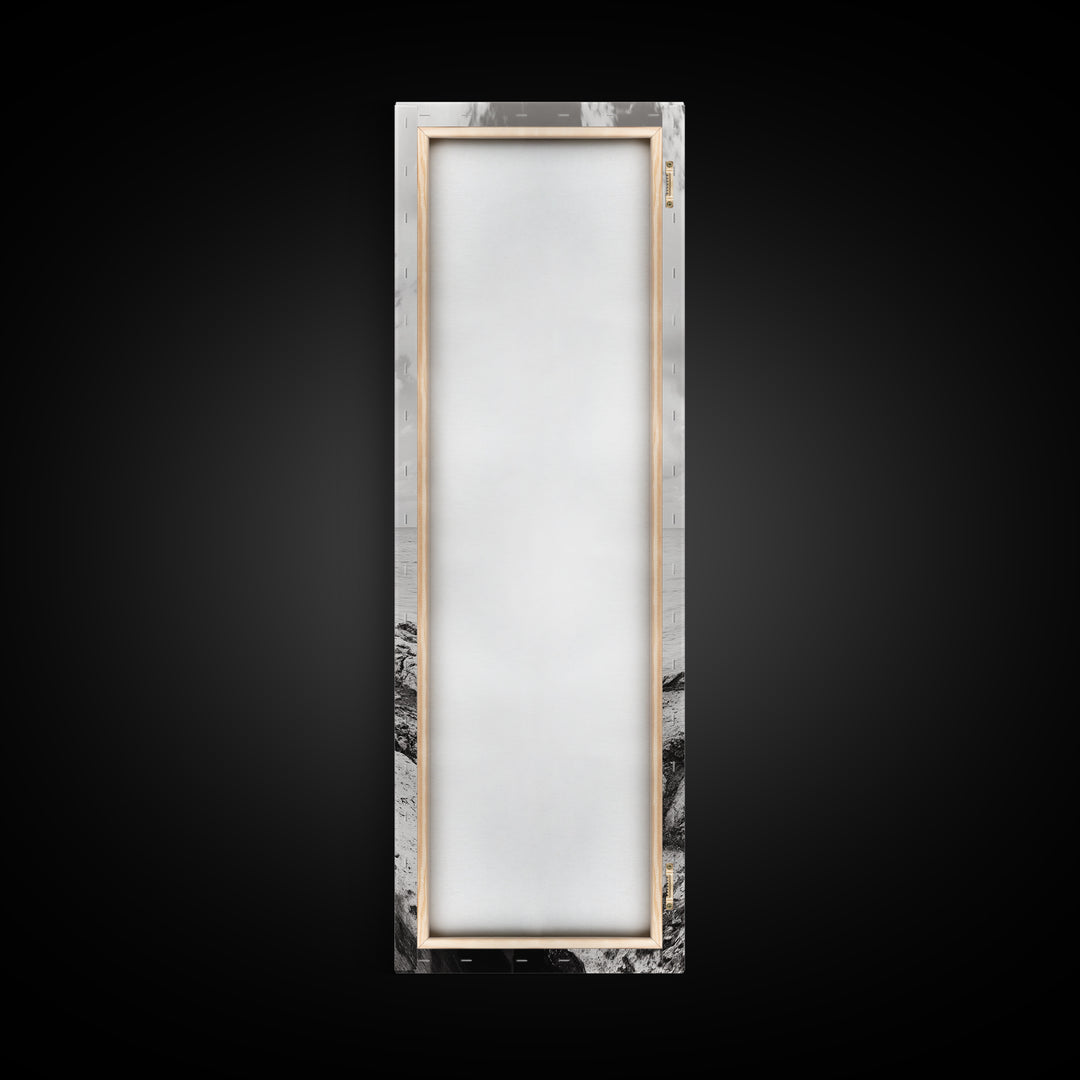 Coastal Pipe, Ocean View, Rusted Metal, Framed Canvas Print, Industrial Nautical Art, Bathroom Wall Decor, Minimal Seaside Landscape