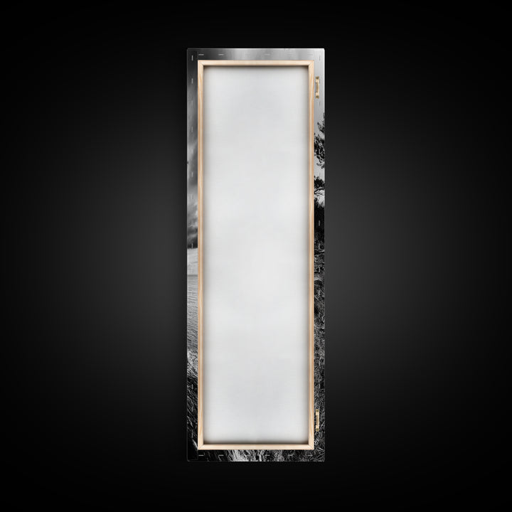 Cliff Tree, Coastal Roots, Dramatic Landscape, Framed Canvas Print, Bold Nature Wall Art, Modern Black And White Decor, Fall Office Accent