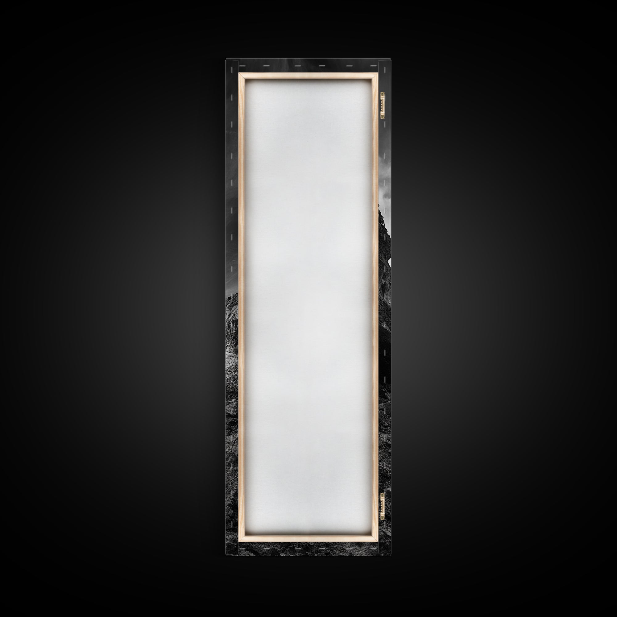 Campfire Smoke, Rocky Coastline, Moody Skies, Autumn Nature, Framed Canvas Print, Rustic Wall Decor, Cabin Aesthetic, Living Room Art