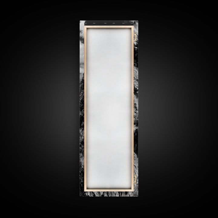 Coastal Cliff Waves, Rugged Seaside Art, Ocean Rock Photography, Bold Nature Wall Decor, Modern Bathroom Accent, Canvas Print