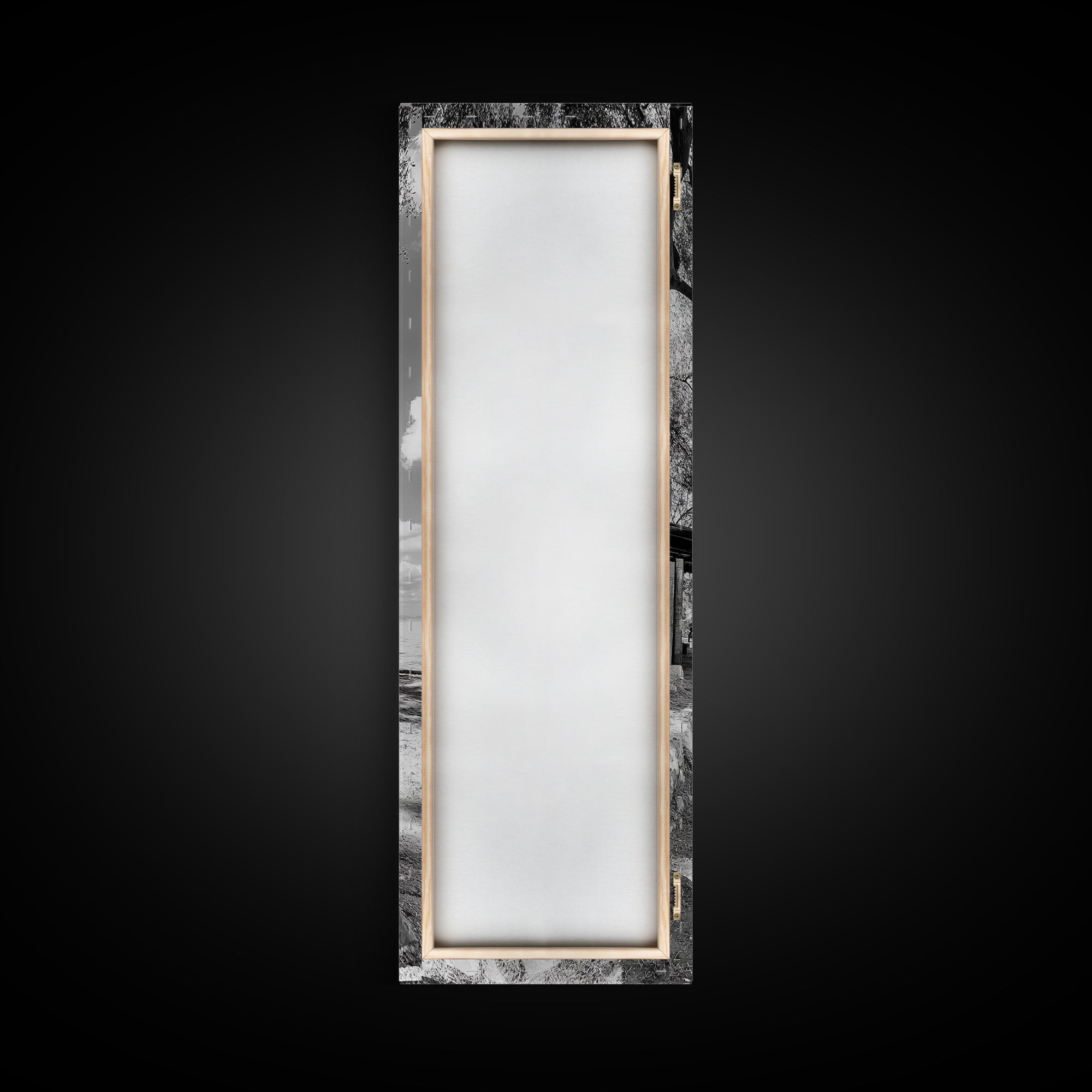 Coastal Bench, Ocean Peace, Nature Retreat, Minimal Landscape, Canvas Print, Zen Wall Art, Bedroom or Entryway Decor, Calm Beach Scene