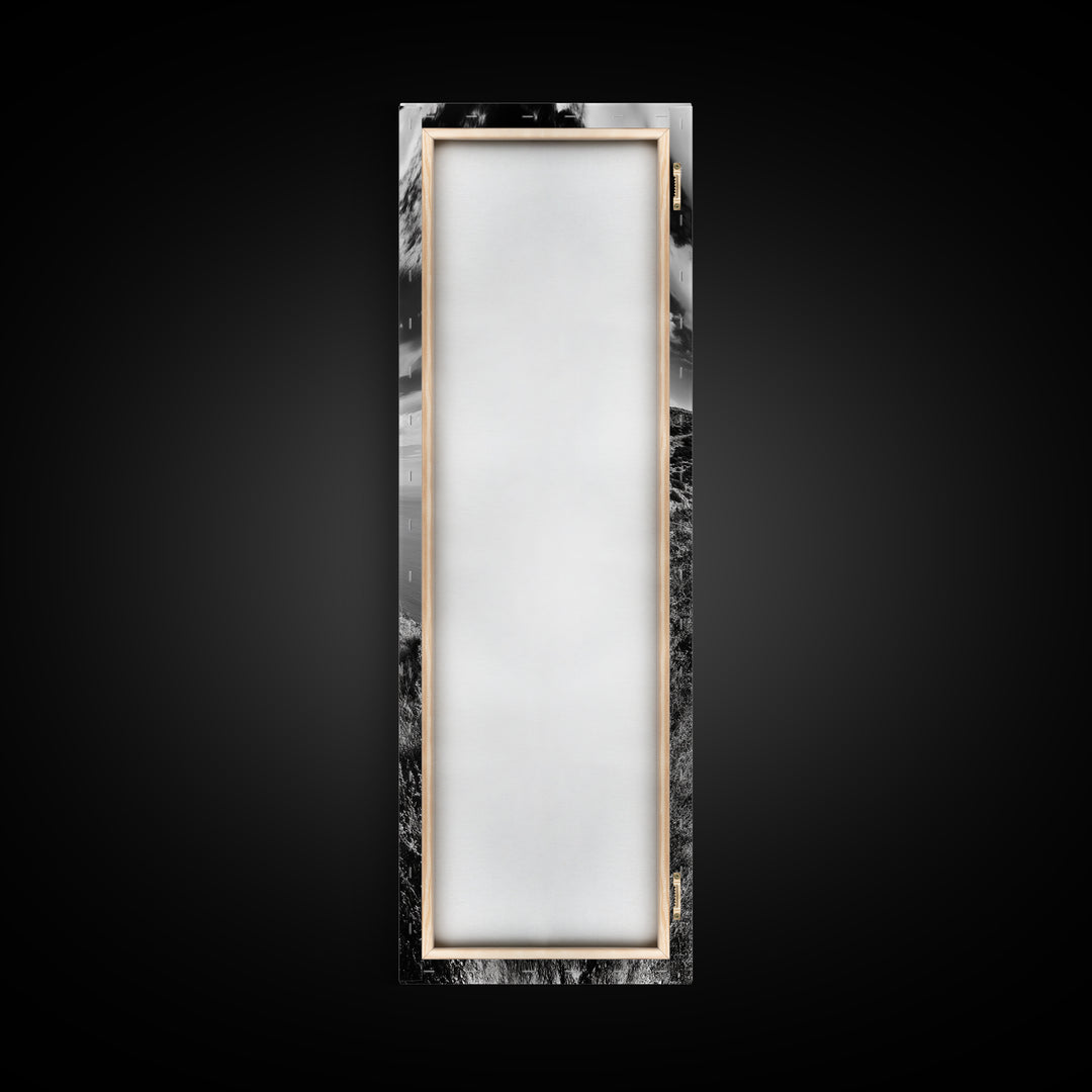 Cliffside Trail View, Path to Sea, Mountain Landscape, Framed Canvas Print, Wanderlust Decor, Office Wall Art, Adventure Travel Aesthetic