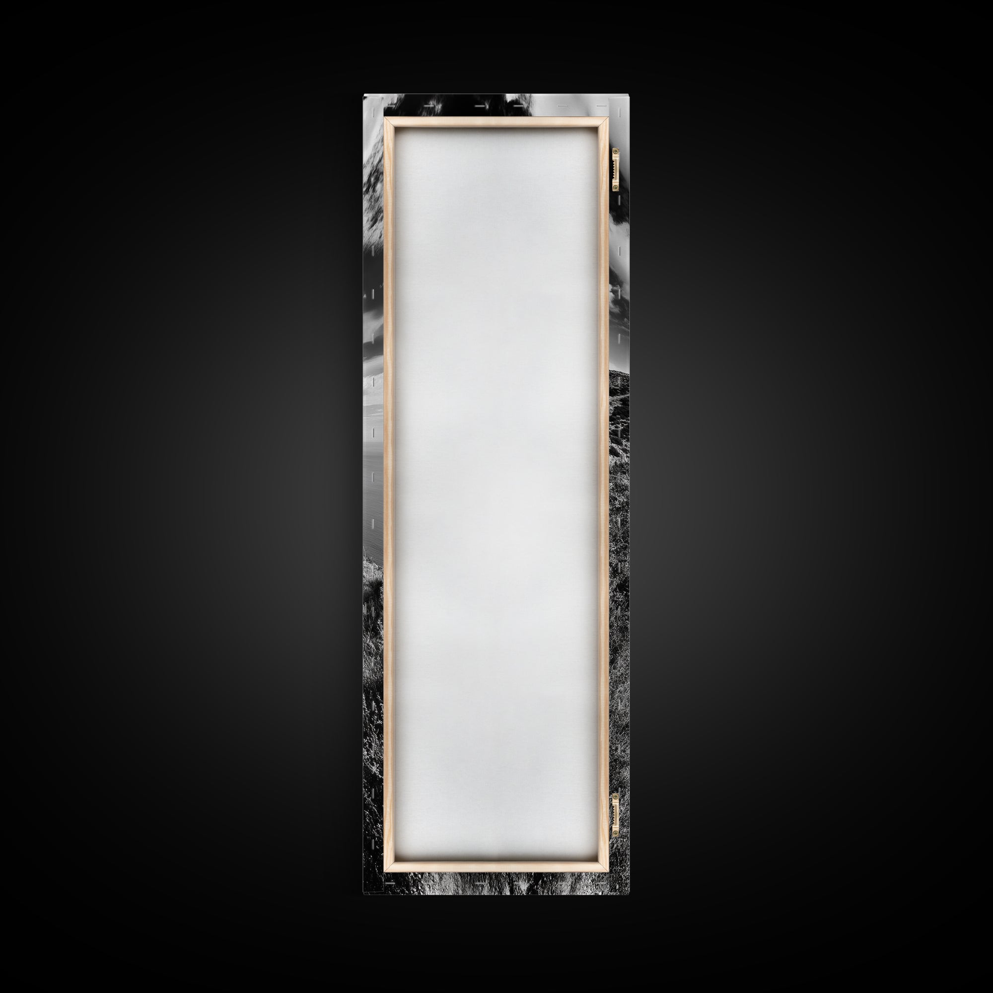 Cliffside Trail View, Path to Sea, Mountain Landscape, Framed Canvas Print, Wanderlust Decor, Office Wall Art, Adventure Travel Aesthetic