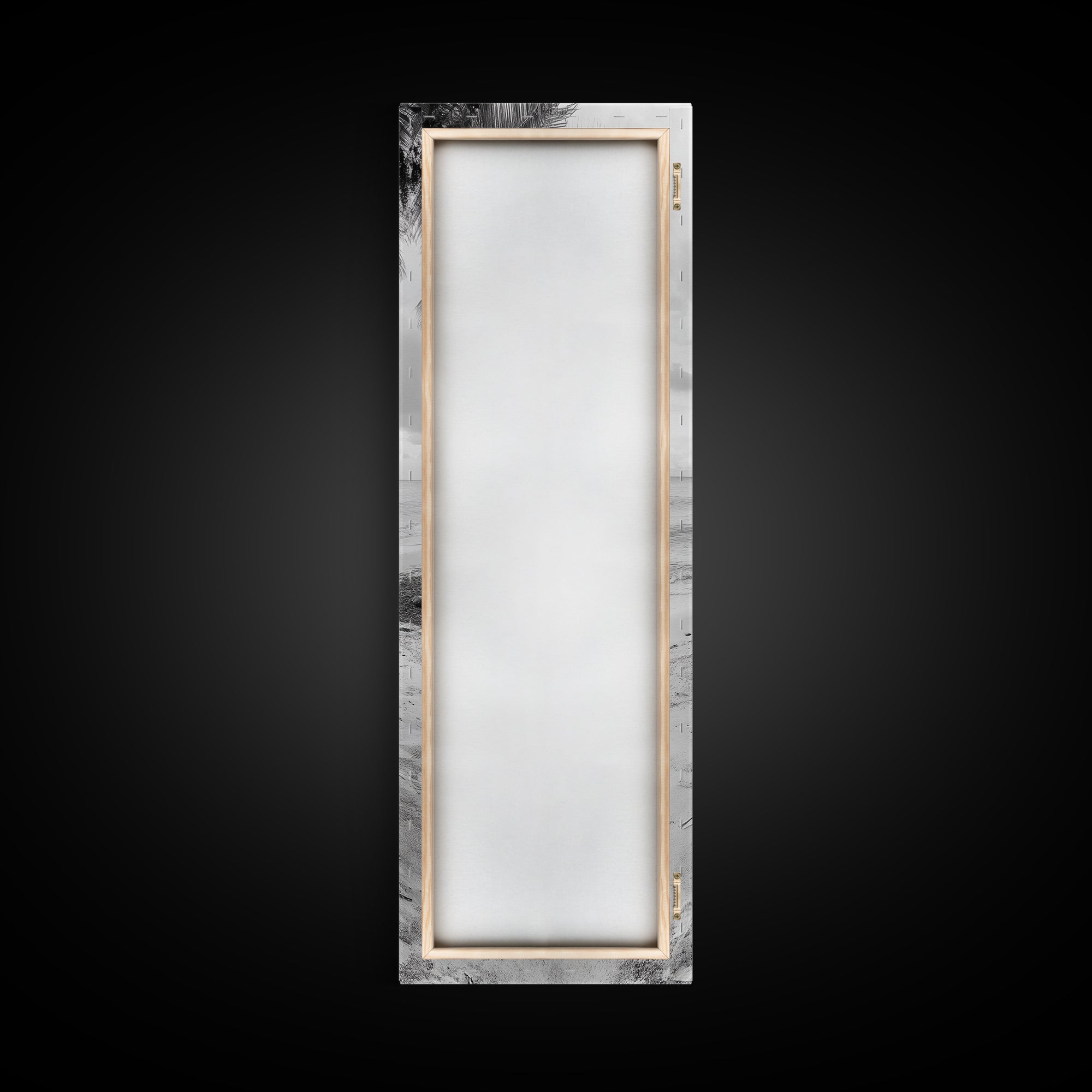 Canoe Shoreline, Island Escape, Tropical Minimalist, Ocean Mood, Framed Canvas Print, Beach House Decor, Bathroom Print, Hallway Wall Art