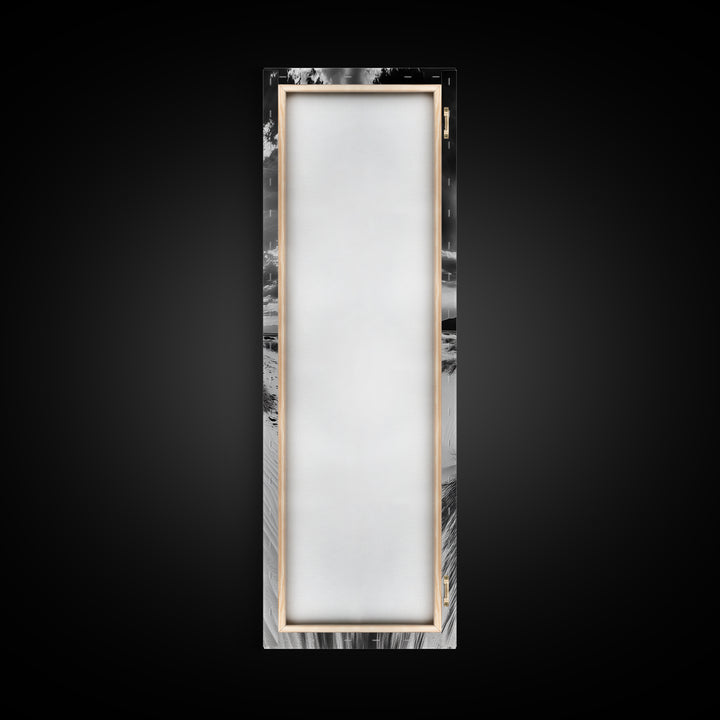 Desert Sun Shadows, Dune Landscape Art, Black White Wilderness, Framed Canvas Print, Boho Office Wall Art, Southwestern Minimal Style