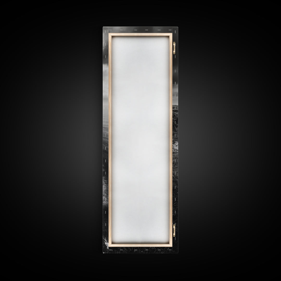 Coastal Cliff, Ocean Horizon, Nature Photography, Dramatic Skies, Framed Canvas Print, Modern Beach Wall Art, Minimalist Landscape Decor