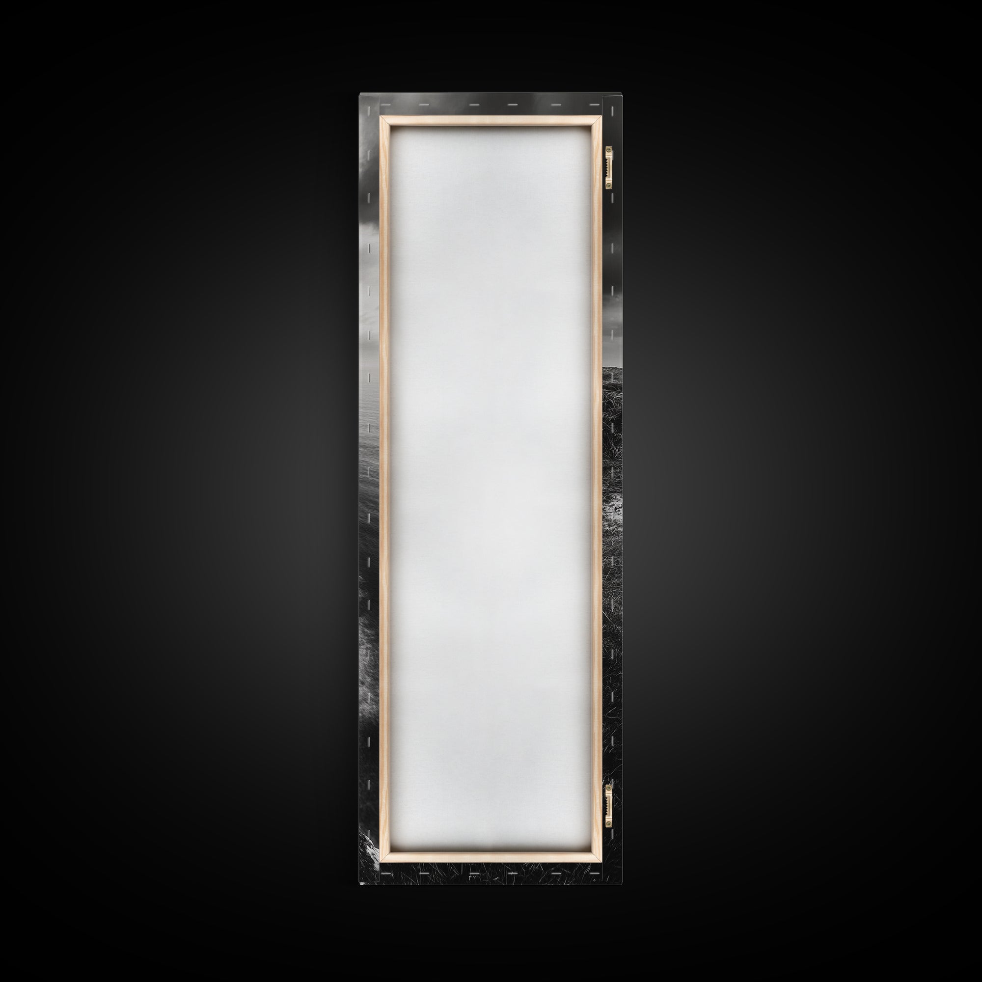 Coastal Cliff, Ocean Horizon, Nature Photography, Dramatic Skies, Framed Canvas Print, Modern Beach Wall Art, Minimalist Landscape Decor