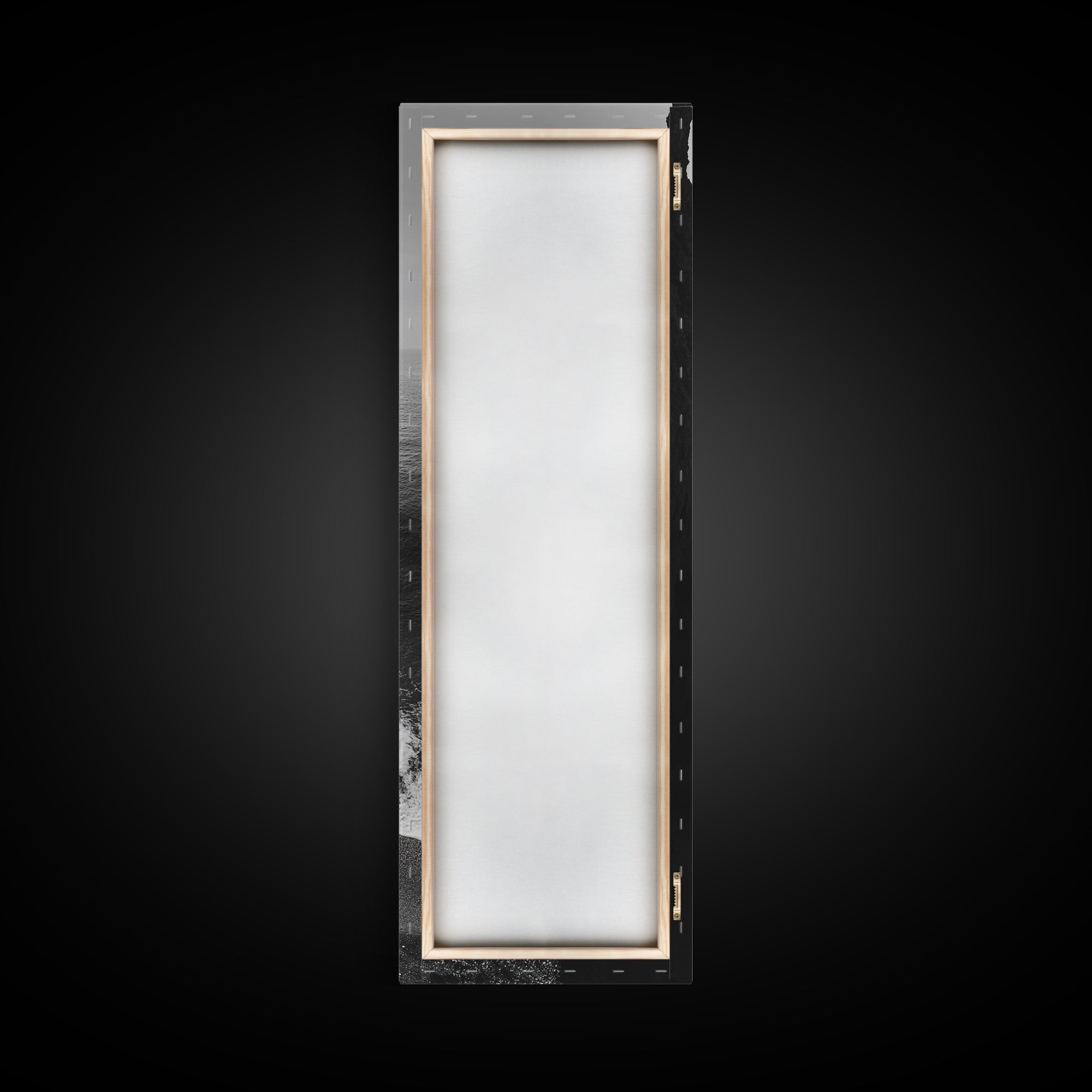 Cliffside Waves, Coastal Edge, Monochrome Serenity, Ocean Drama, Canvas Print, Moody Minimalist Art, Bathroom Art, Living Room Decor