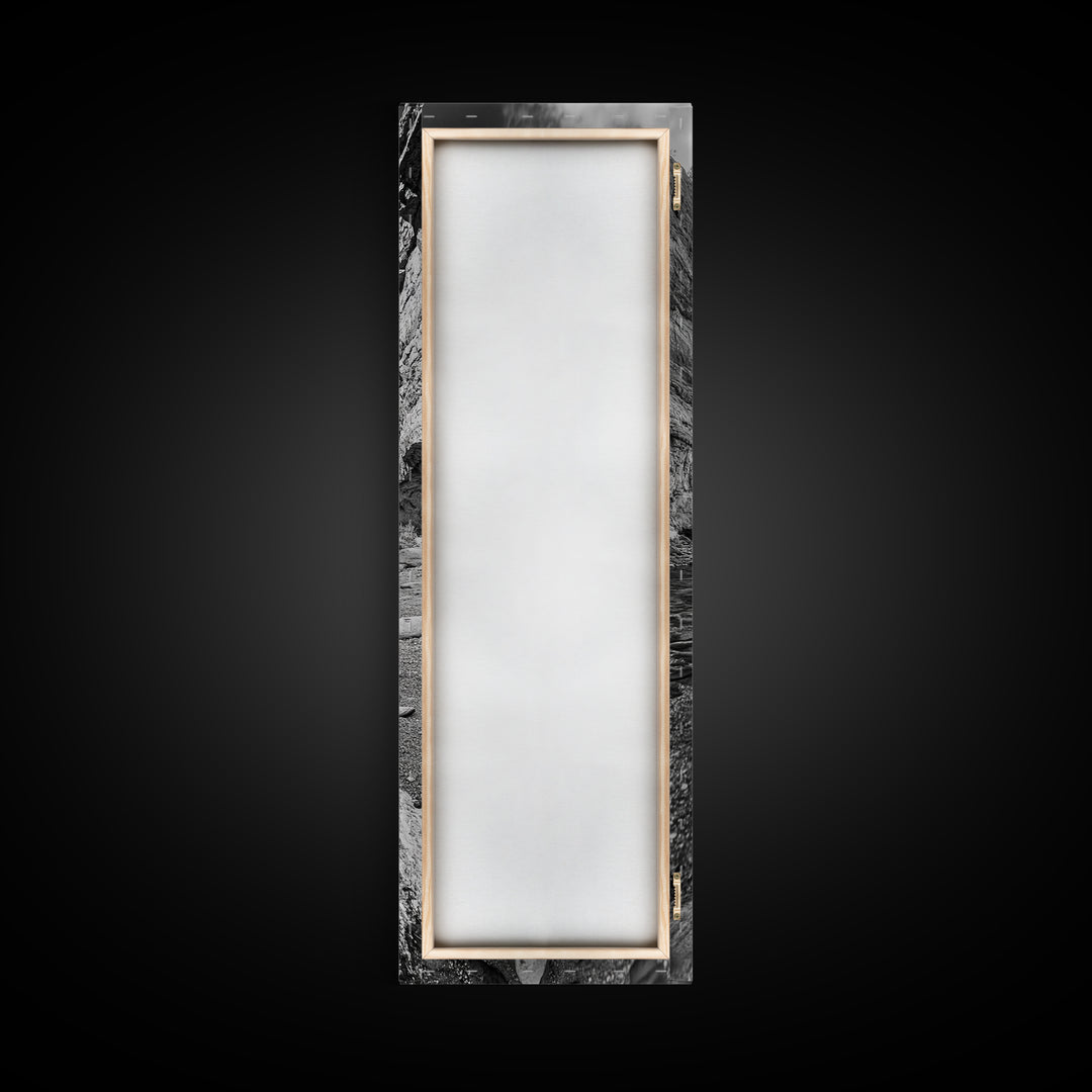 Canyon Stream, Desert Serenity, Nature Escape, Earth Tones, Calm Mood, Framed Canvas Print, Bedroom Wall Art, Minimalist Landscape Art