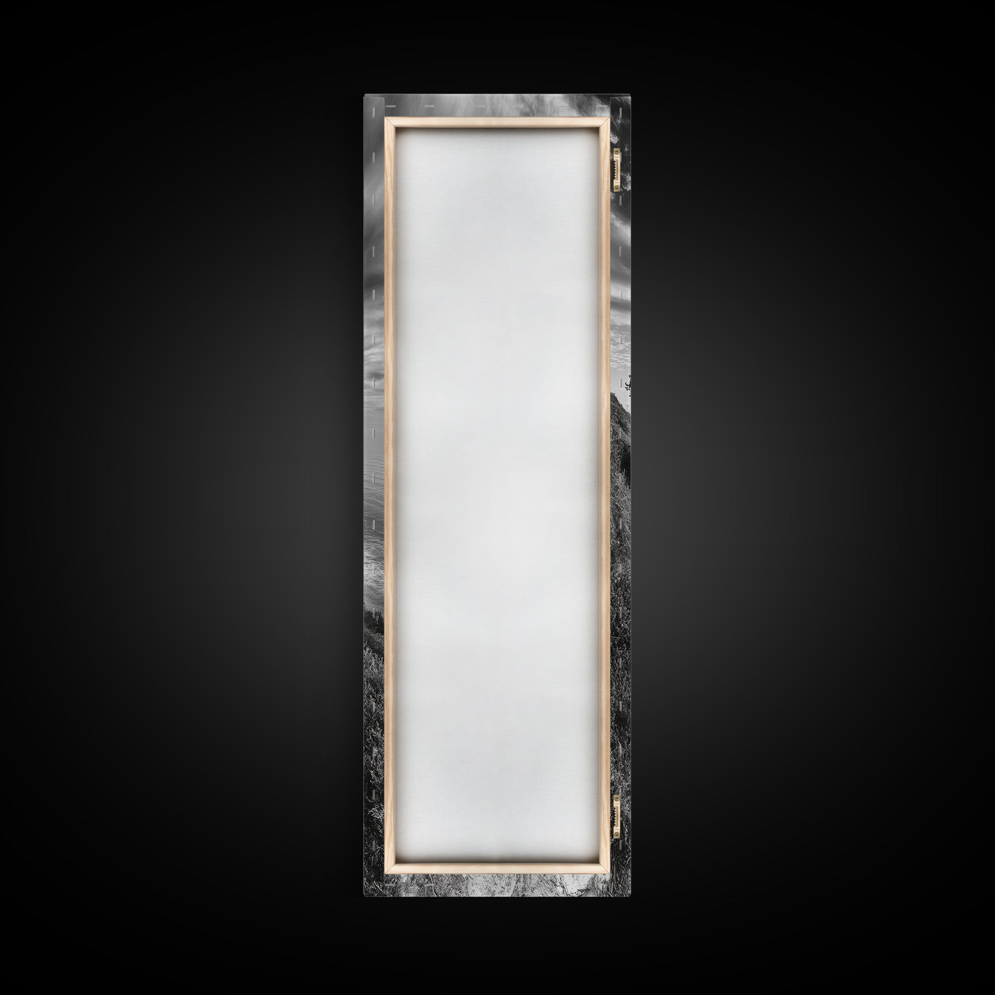 Cliffside Tree, Coastal Path, Nature Landscape, Canvas Print, Monochrome Hiking Trail Art, Boho Entryway or Office Wall Decor