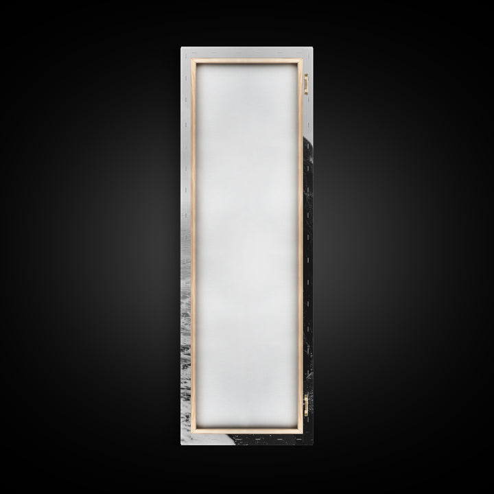 Coastal Cliff, Ocean Waves, Monochrome Seascape, Framed Canvas Print, Minimalist Ocean Art, Bathroom Decor, Nautical Wall Art