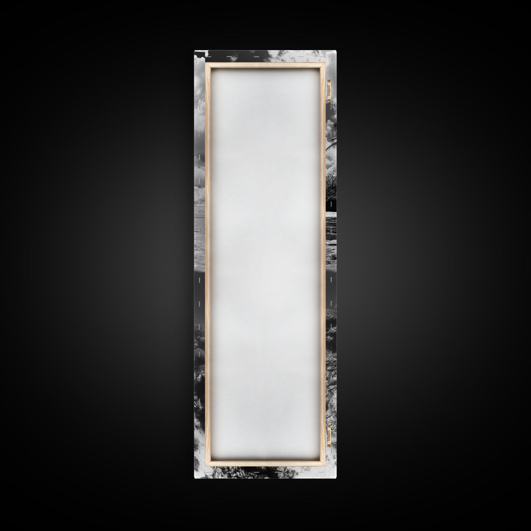 Coral Reef, Tropical Island, Split Ocean View, Canvas Print, Coastal Bathroom Decor, Underwater Photography Art, Island Escape Style