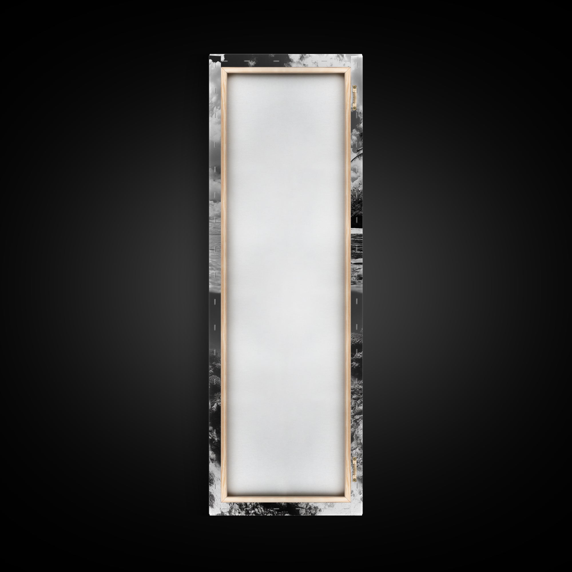 Coral Reef, Tropical Island, Split Ocean View, Canvas Print, Coastal Bathroom Decor, Underwater Photography Art, Island Escape Style