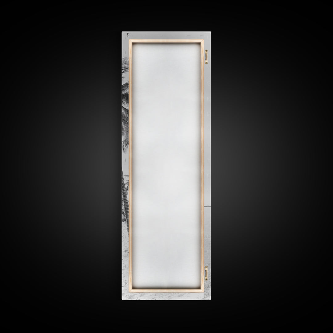 Coastal Palm Trees, Tropical Minimalist Print, Modern Beach Decor, Neutral Wall Art, Framed Canvas Print, Dining Room Summer Vibe