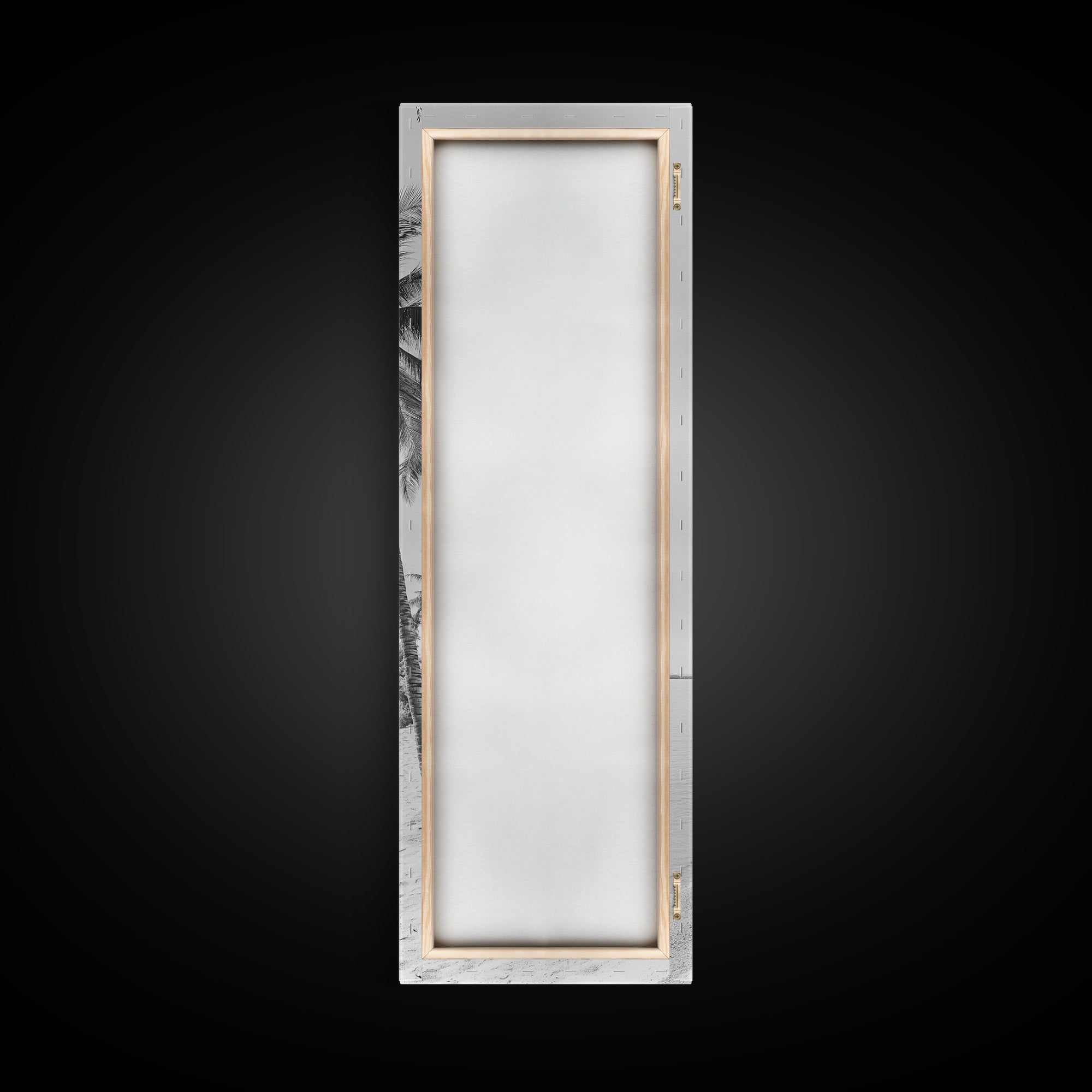 Coastal Palm Trees, Tropical Minimalist Print, Modern Beach Decor, Neutral Wall Art, Framed Canvas Print, Dining Room Summer Vibe