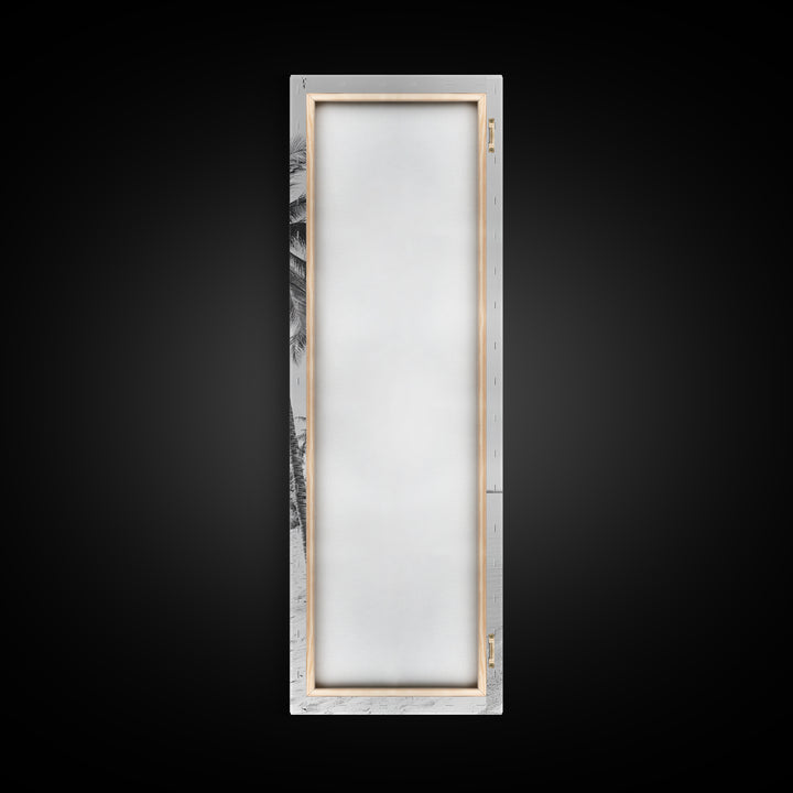 Coastal Palm Trees, Tropical Minimalist Print, Modern Beach Decor, Neutral Wall Art, Framed Canvas Print, Dining Room Summer Vibe