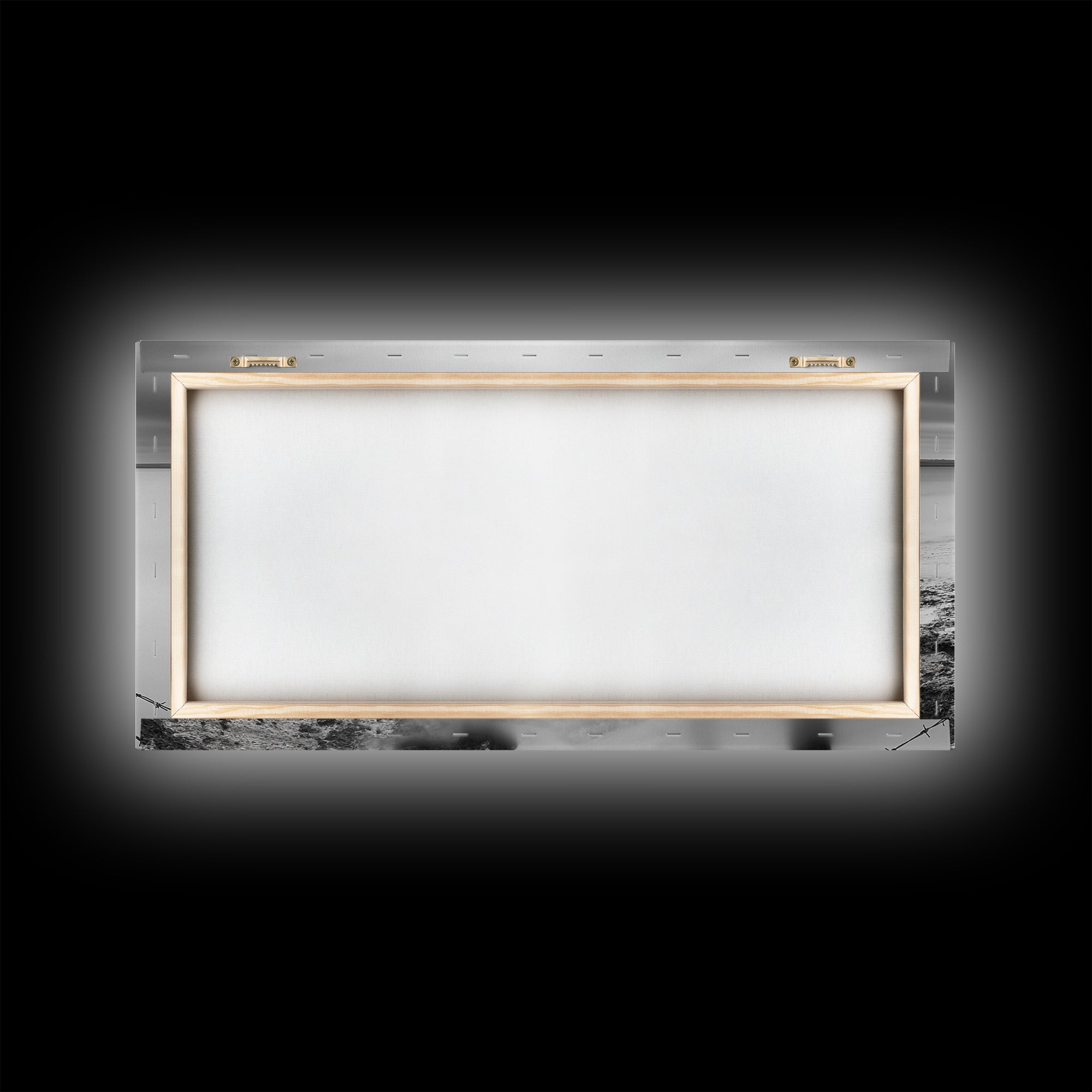 Coastal Fence Line, Tranquil Ocean Scene, Soft Minimalist Photo, Framed Canvas Print, Bathroom or Hallway Wall Art, Zen Vibes