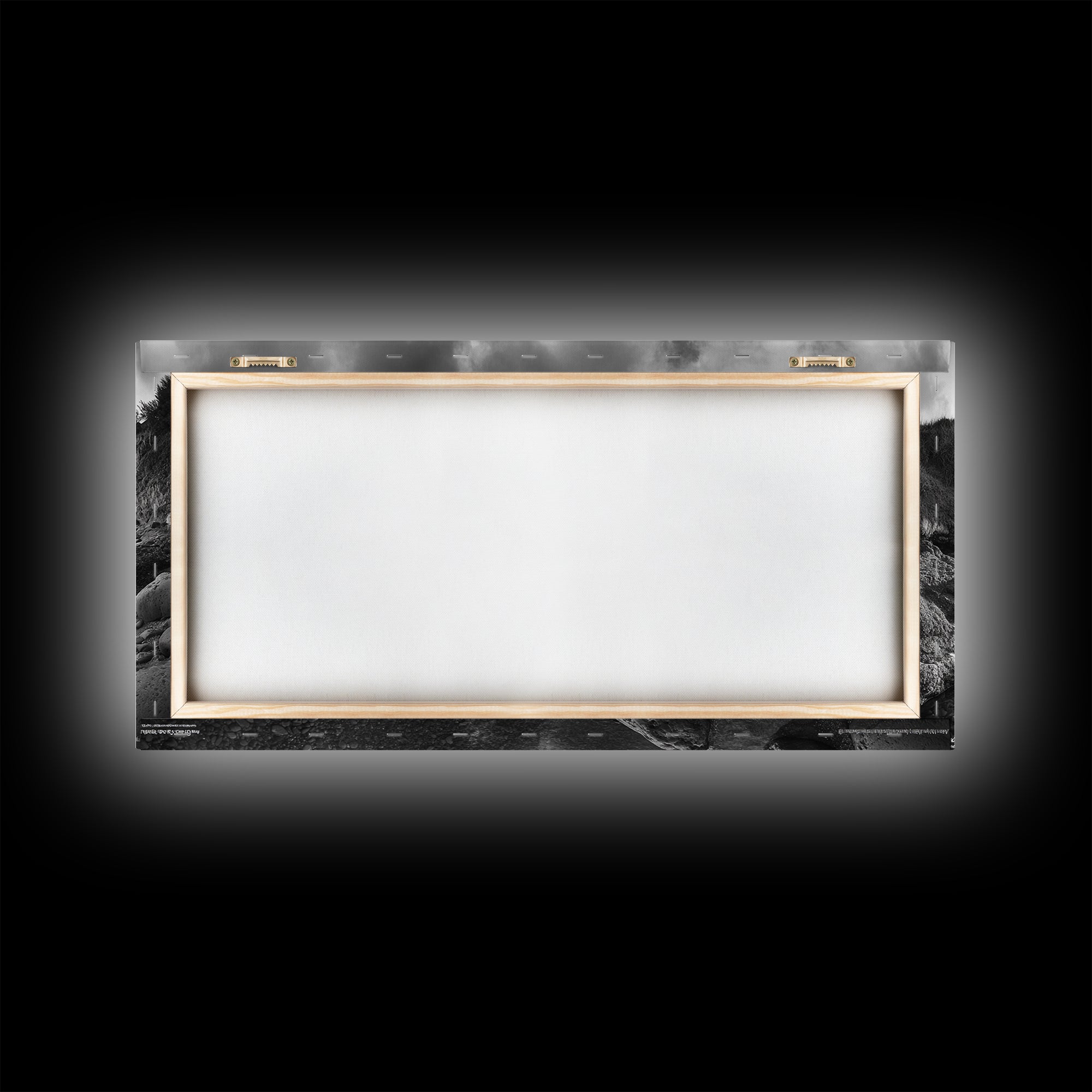 Coastal Reflection, Tide Pools, Dramatic Sky, Ocean Cliff Landscape, Framed Canvas Print, Bedroom Nature Photography Art