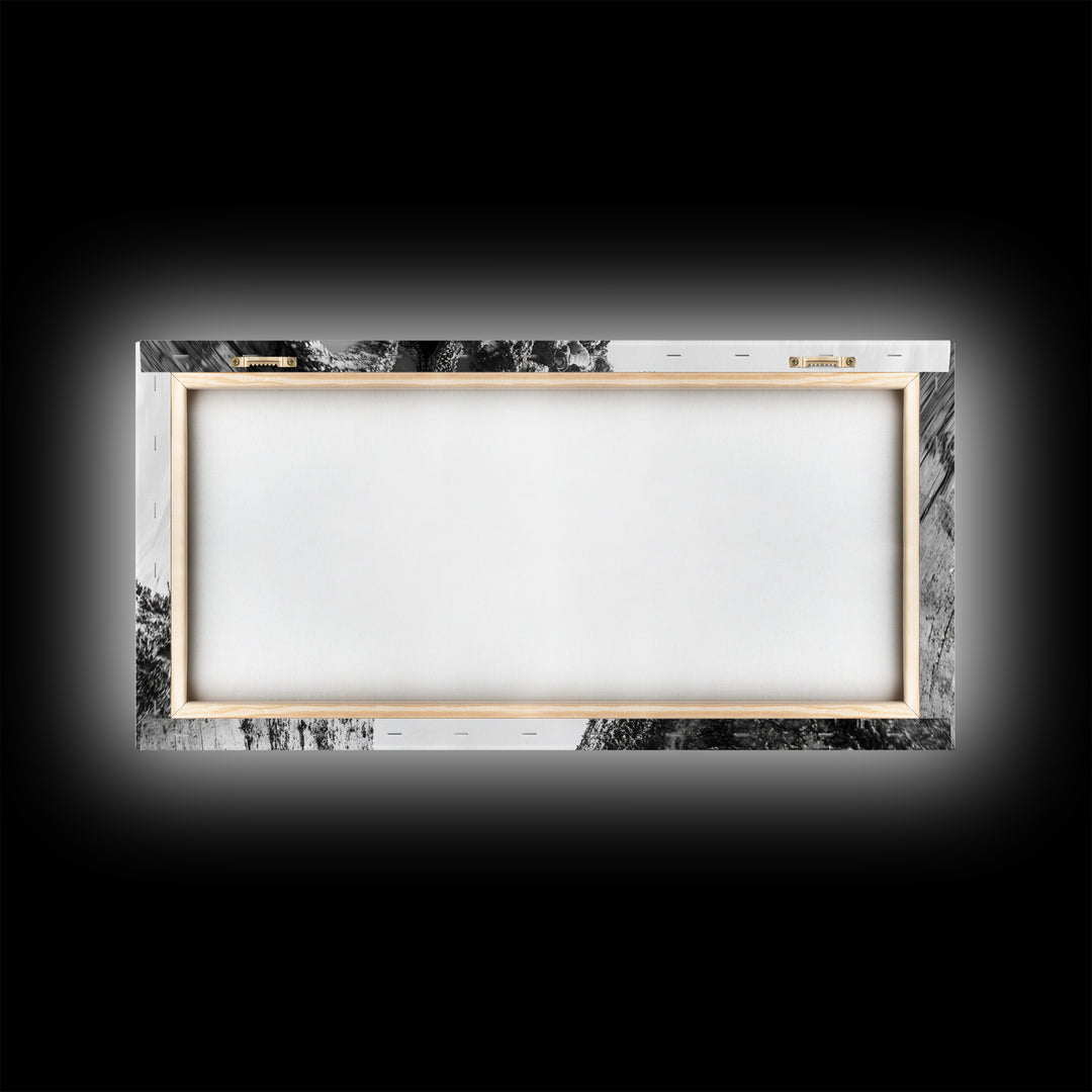 Coastal Texture, Tidepool Abstract, Modern Ocean Nature, Framed Canvas Print, Bathroom Wall Art, Marine Minimalist Photography