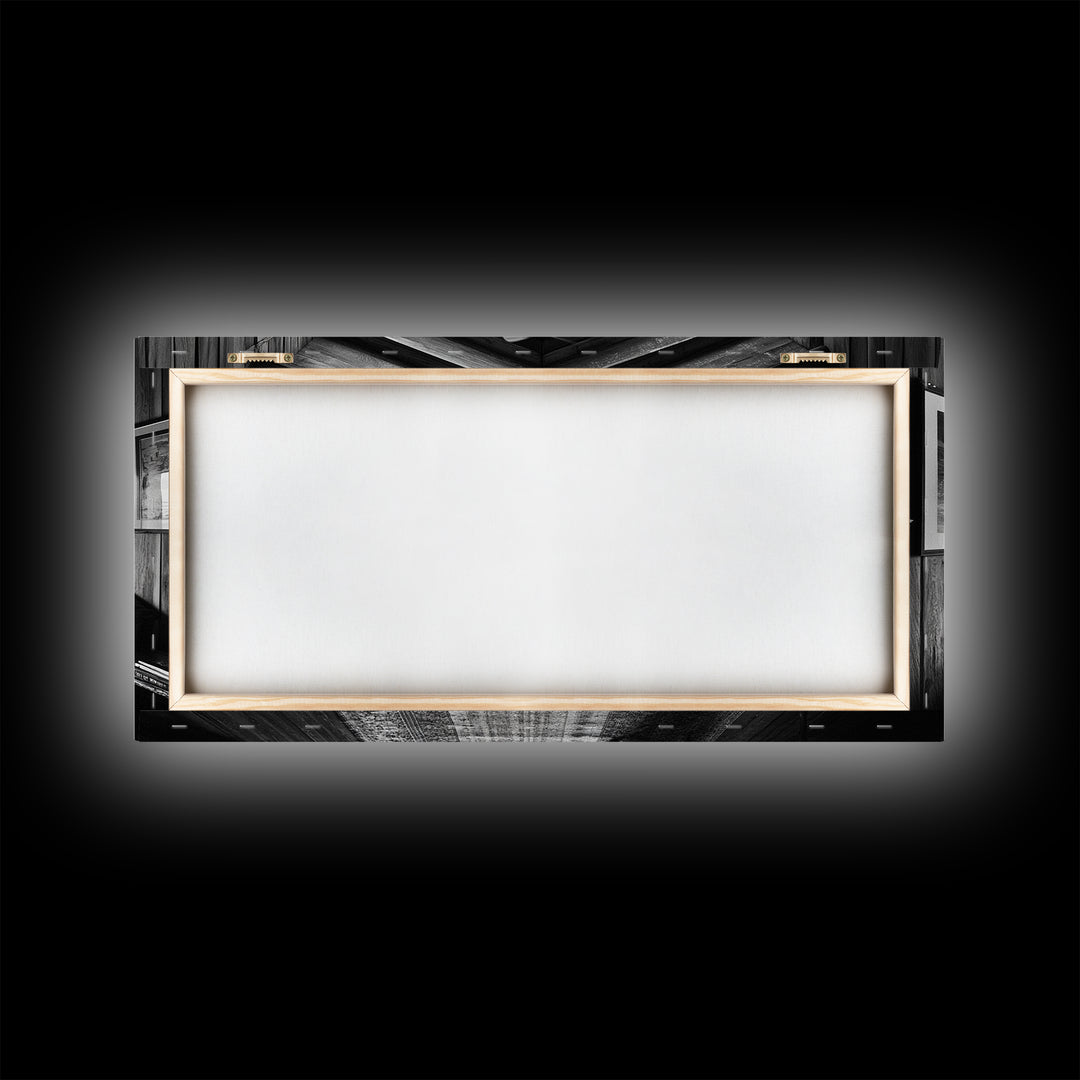 Cozy Cabin Interior, Rustic Living Space, Wood Wall Charm, Canvas Print, Country Living Room Art, Americana Wall Photography