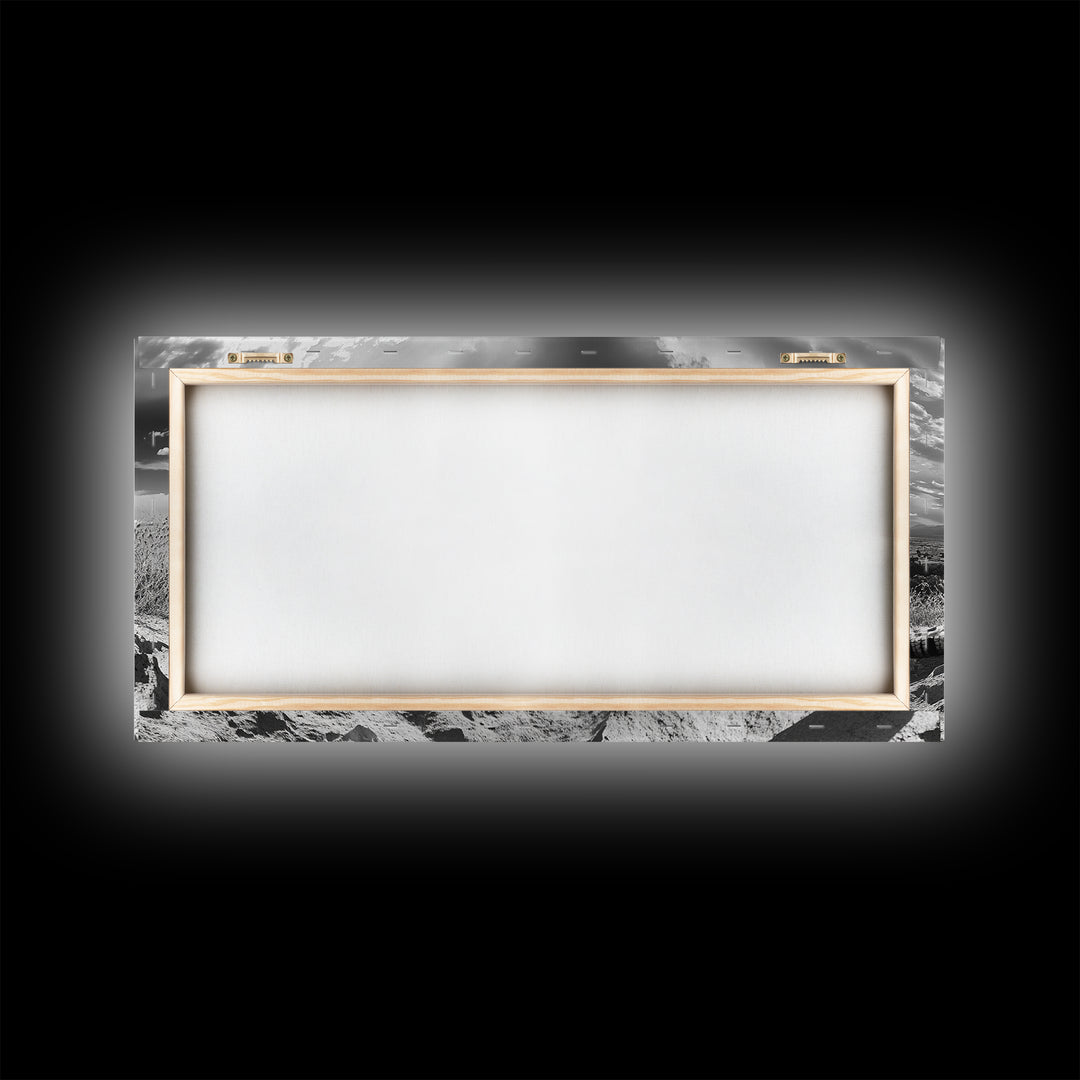 Desert Lizard Close-Up, Reptile Wildlife Photography, Dramatic Sky Scene, Canvas Print, Living Room Wall Art, Nature Decor