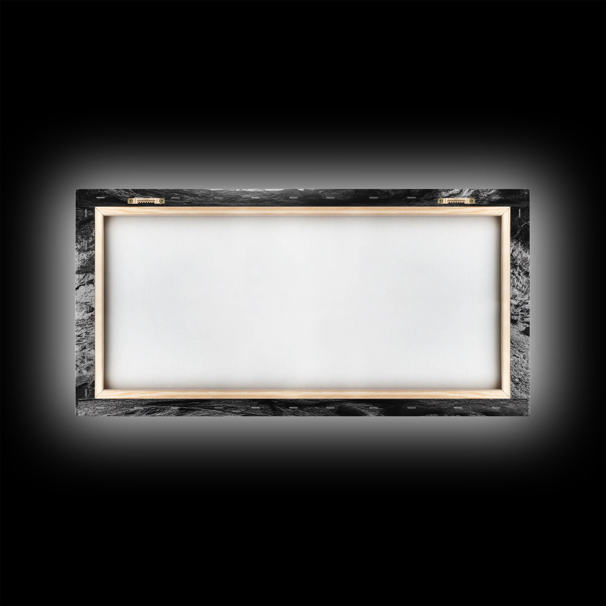 Cave Entrance Lake, Hidden Forest View, Rock Reflection Water, Canvas Print, Hallway Wall Art, Adventure Wilderness Decor, Minimalist Style