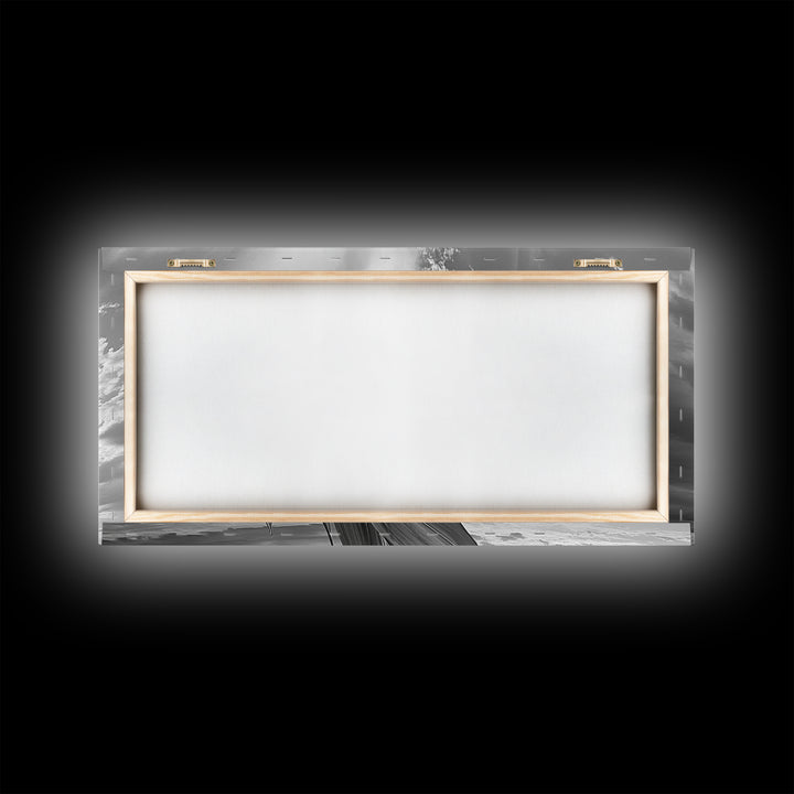 Blooming Iris, Floral Sky, Dreamy Nature, Petal Light, Framed Canvas Print, Modern Bedroom Art, Feminine Wall Art, Botanical Home Decor