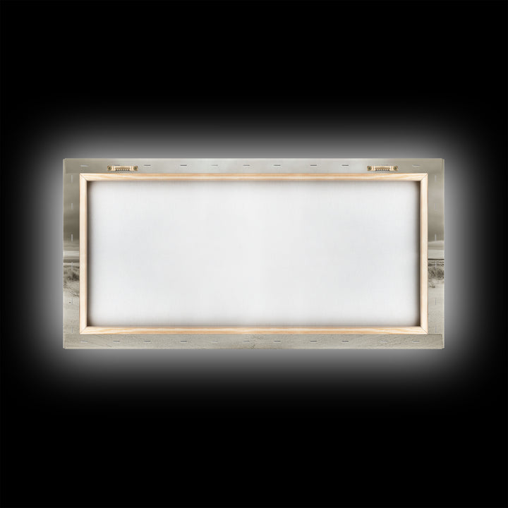 Desert Bush, Minimal Landscape, Dune Scene, Sand Calm, Framed Canvas Print, Boho Bedroom Art, Neutral Wall Decor, Minimalist Style