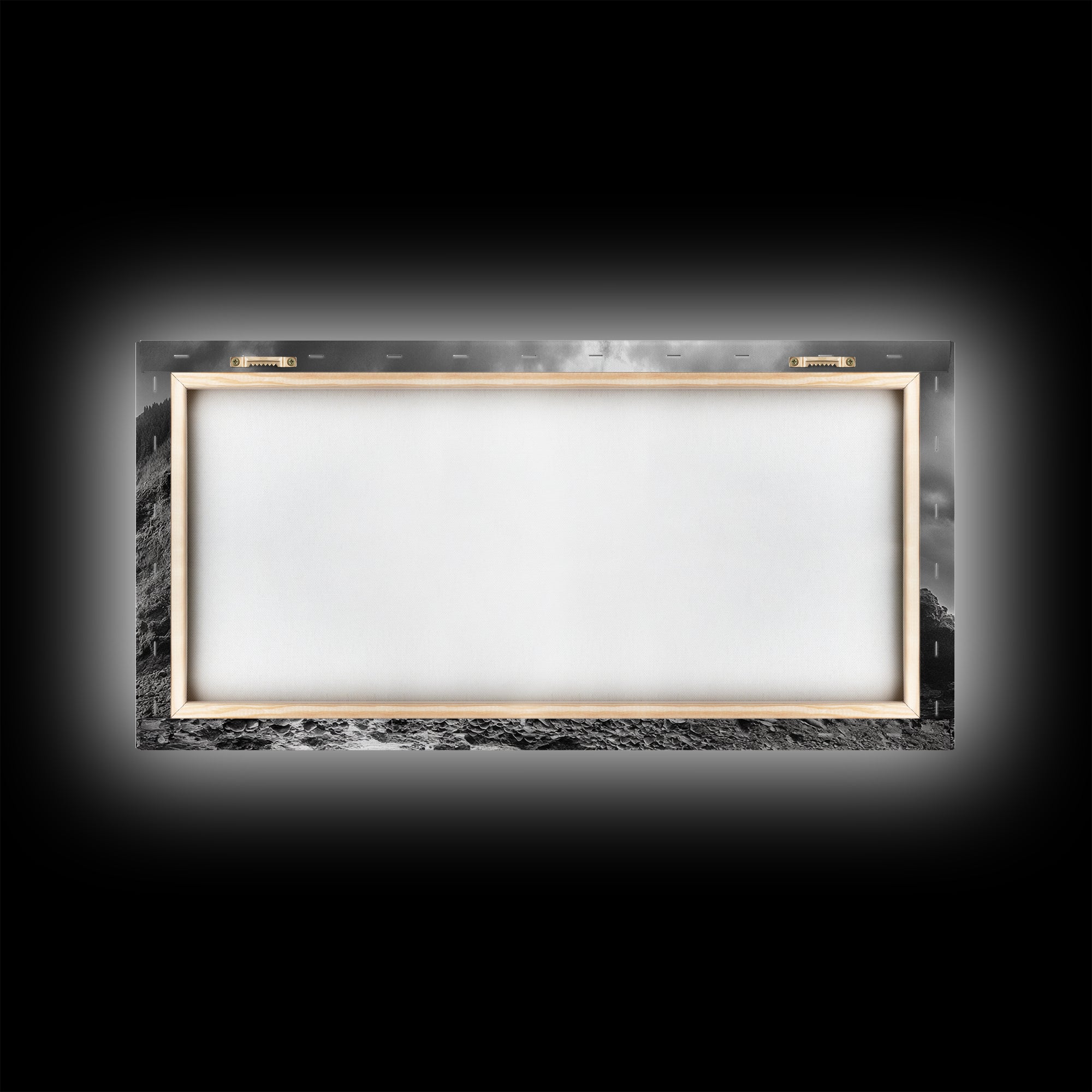 Coastal Cliffside, Stormy Sea, Dramatic Sky, Ocean Mood, Framed Canvas Print, Monochrome Art, Living Room Beach House Decor