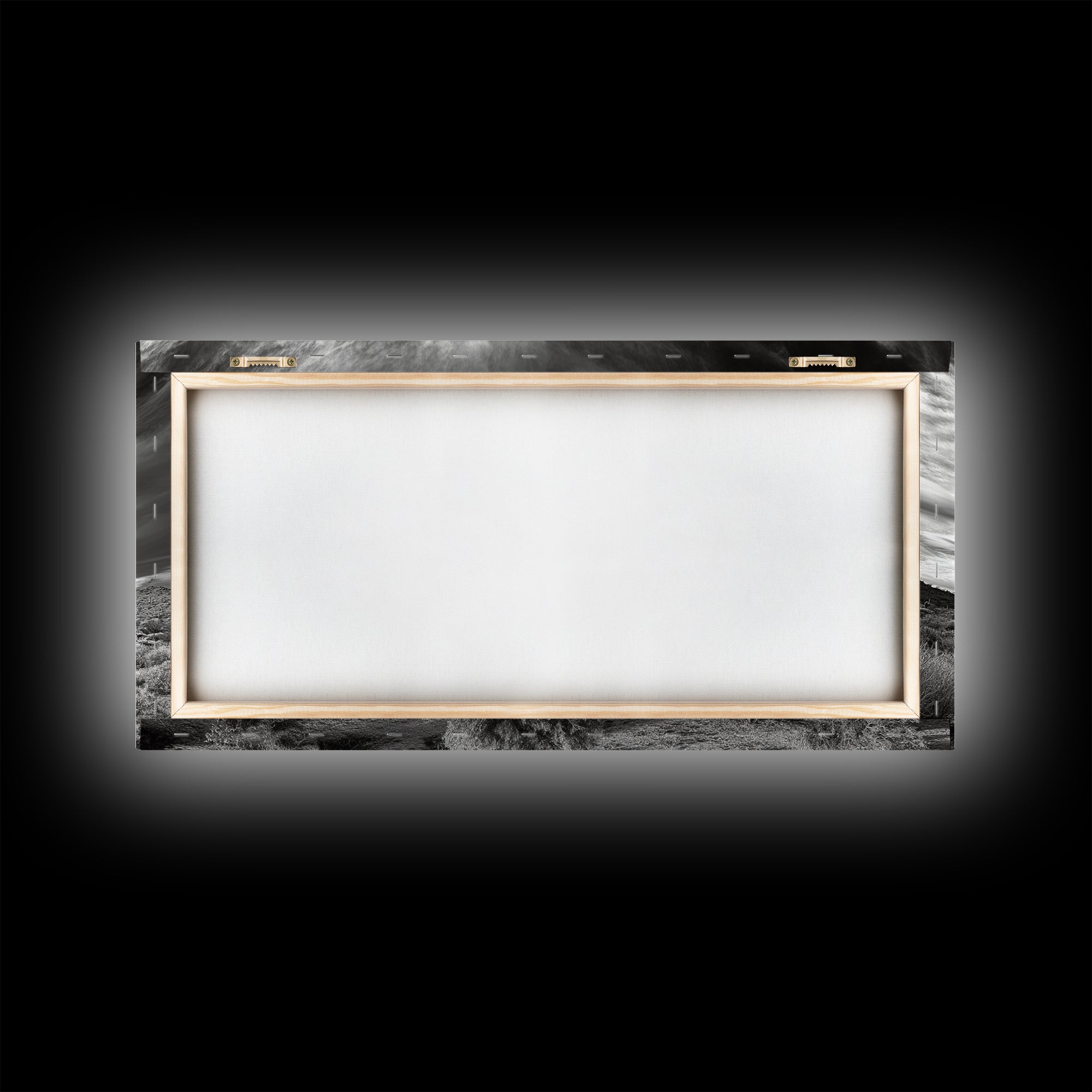 Desert Mesa, Dramatic Sky, Western Landscape, Cactus Field, Framed Canvas Print, Rustic Wall Art, Living Room Southwest Decor