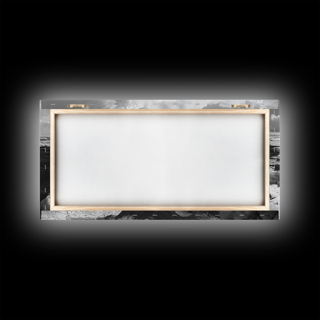 Desert Canyon Vista, Monument Valley View, Rugged Landscape Photography, Framed Canvas Print, Western Living Room Wall Art