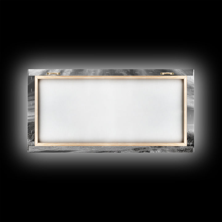 Coastal Tree Cliff, Ocean Breeze Scene, Scenic Nature Vibes, Framed Canvas Print, Boho Bedroom or Serene Living Room Wall Art