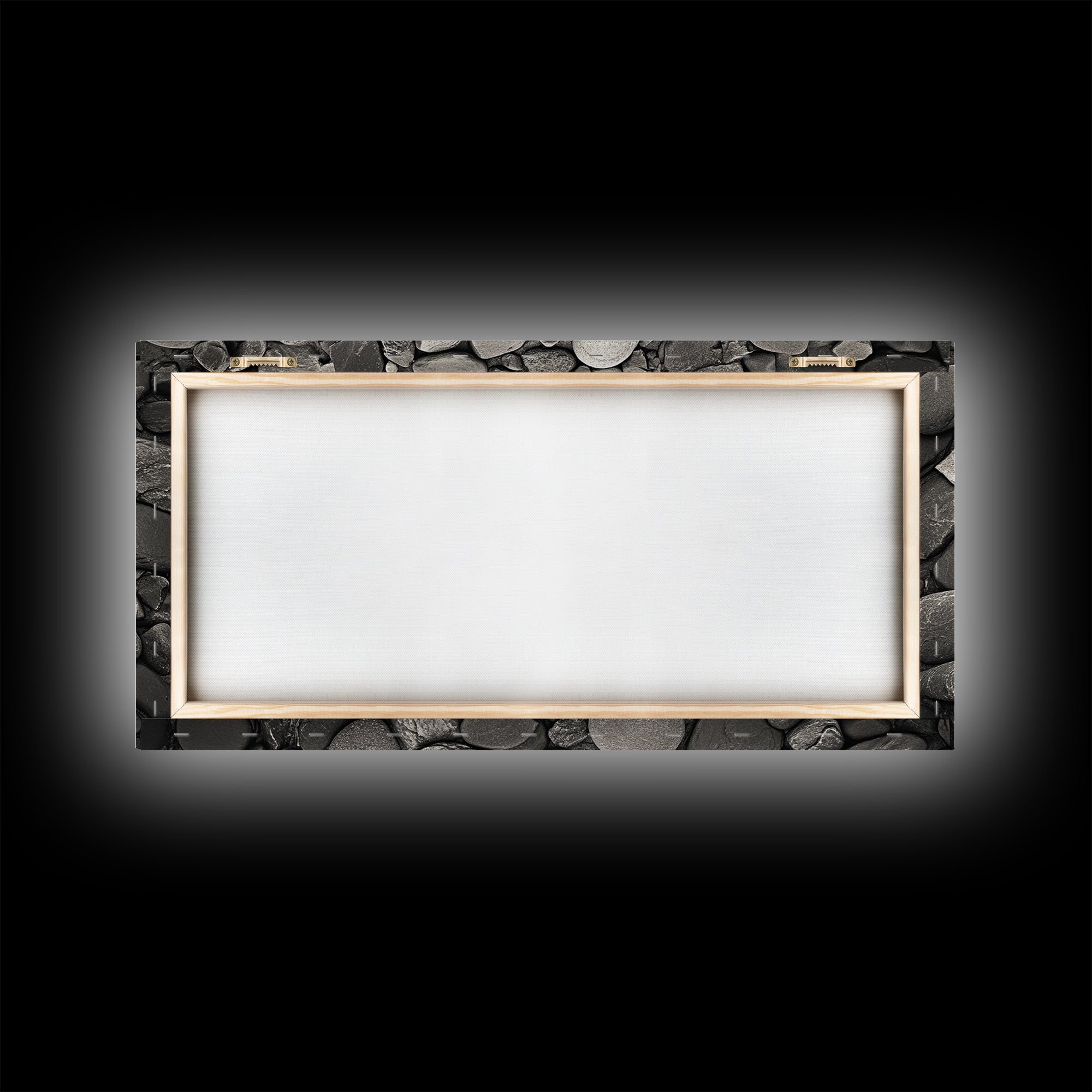 River Stones, Zen Rock Pattern, Natural Earth Tones, Minimal Decor, Framed Canvas Print, Modern Bathroom Spa Wall Art, Living Room Wall Art