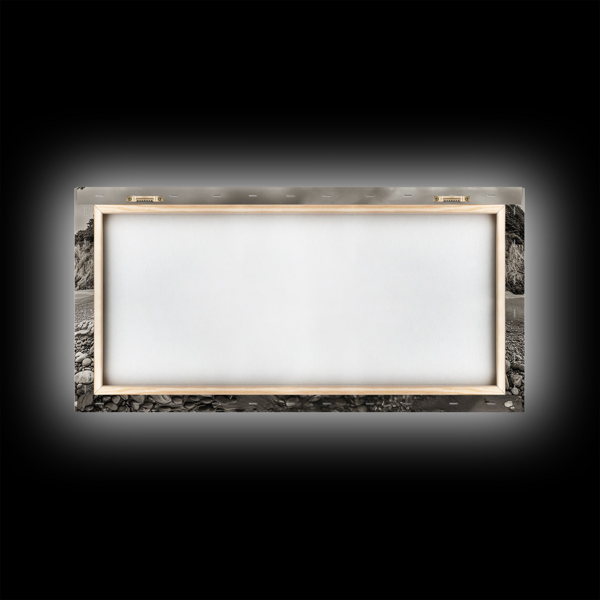 Coastal Pebble Beach, Pacific Shoreline, Serene Nature Landscape, Framed Canvas Print, Neutral Bedroom or Fall Living Room Wall Art