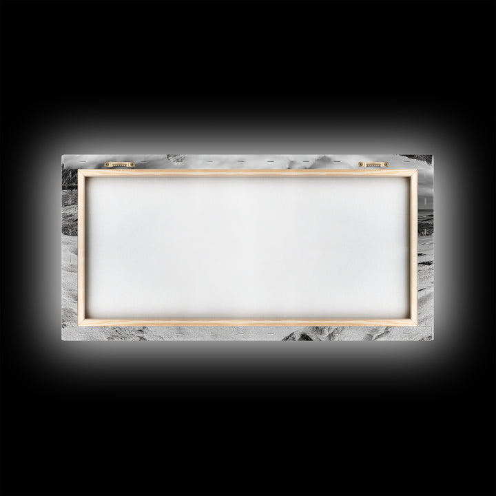 Axe in Sand, Abandoned Tool Scene, Rustic Coastal Mood, Framed Canvas Print, Cabin Wall Art or Moody Fall Living Room Decor, Bathroom Wall Art