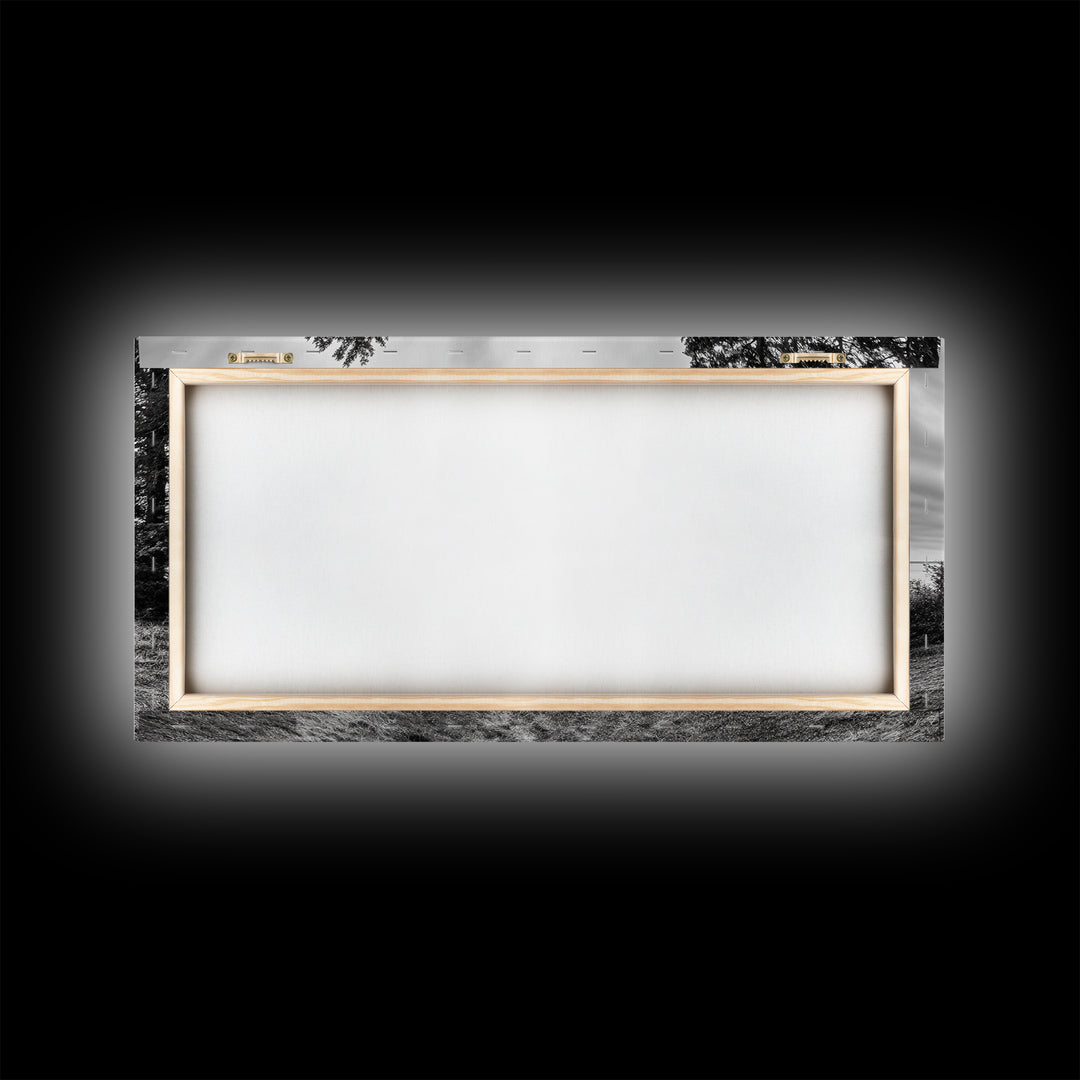 Coastal Graveyard, Moody Seascape, Quiet Reflection Scene, Framed Canvas Print, Gothic Office or Haunted Fall Wall Art Decor, Hallway Wall Art