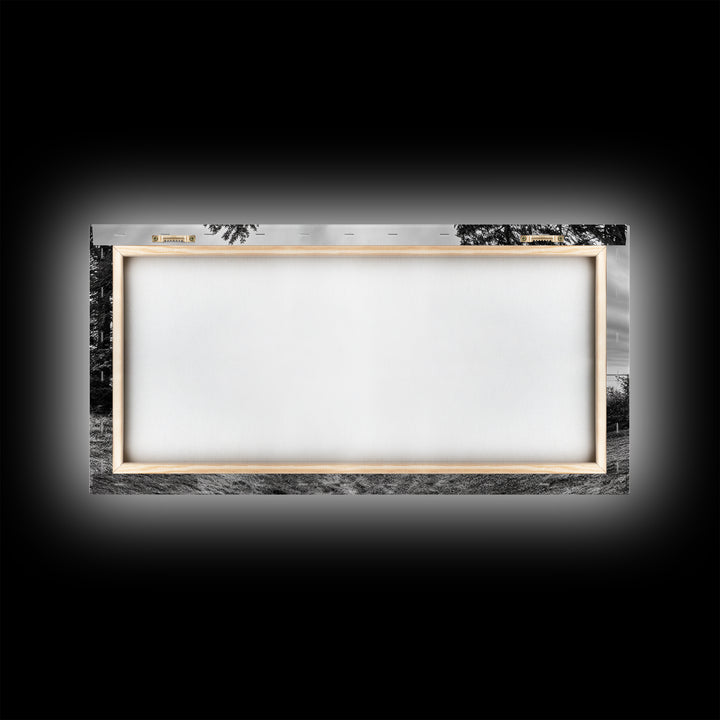 Coastal Graveyard, Moody Seascape, Quiet Reflection Scene, Framed Canvas Print, Gothic Office or Haunted Fall Wall Art Decor, Hallway Wall Art