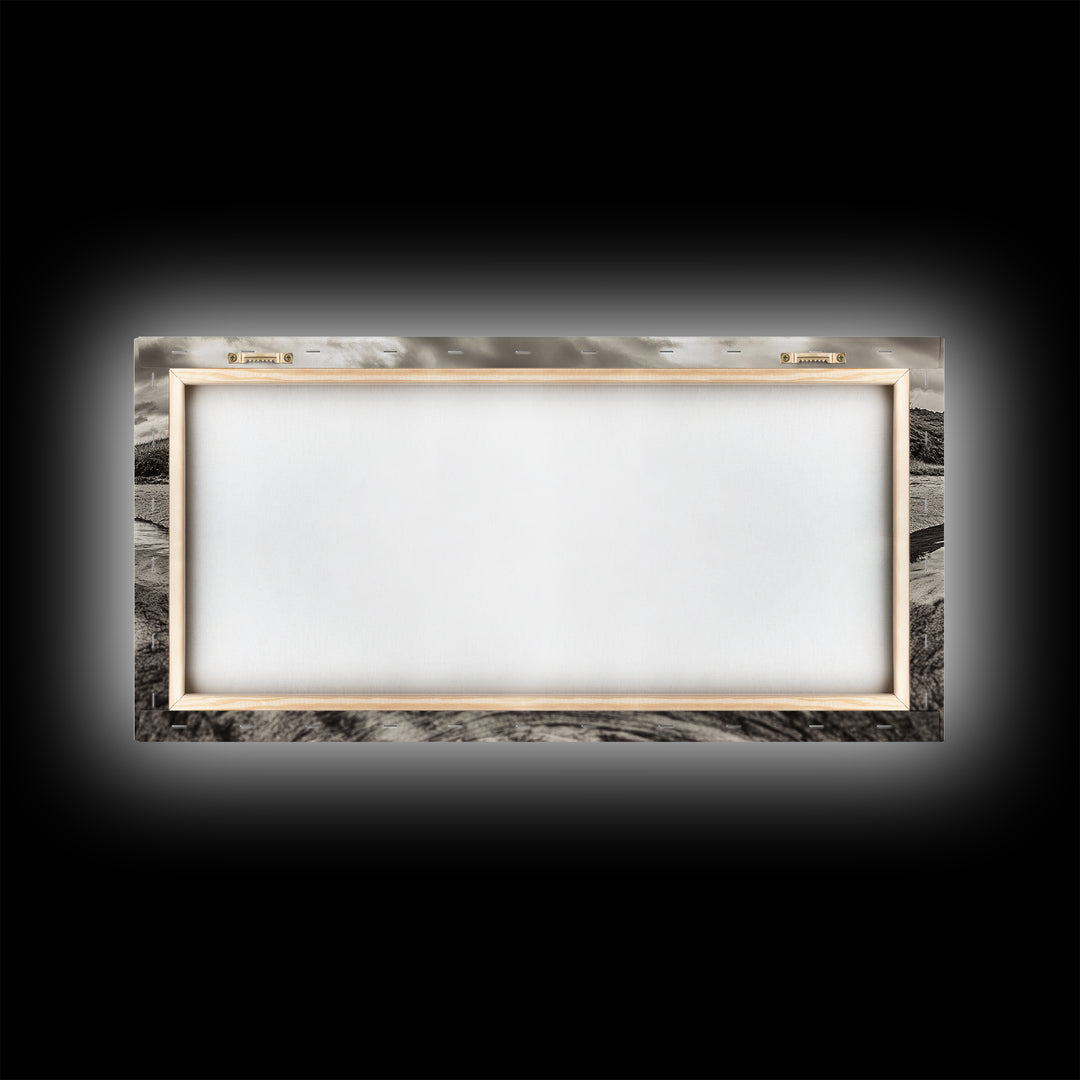 Rippled Water, Mountain View, Serene Beach, Nature Landscape, Canvas Print, minimalist art, spa decor, Scandinavian wall accent