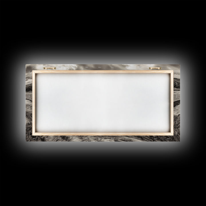 Rippled Water, Mountain View, Serene Beach, Nature Landscape, Canvas Print, minimalist art, spa decor, Scandinavian wall accent